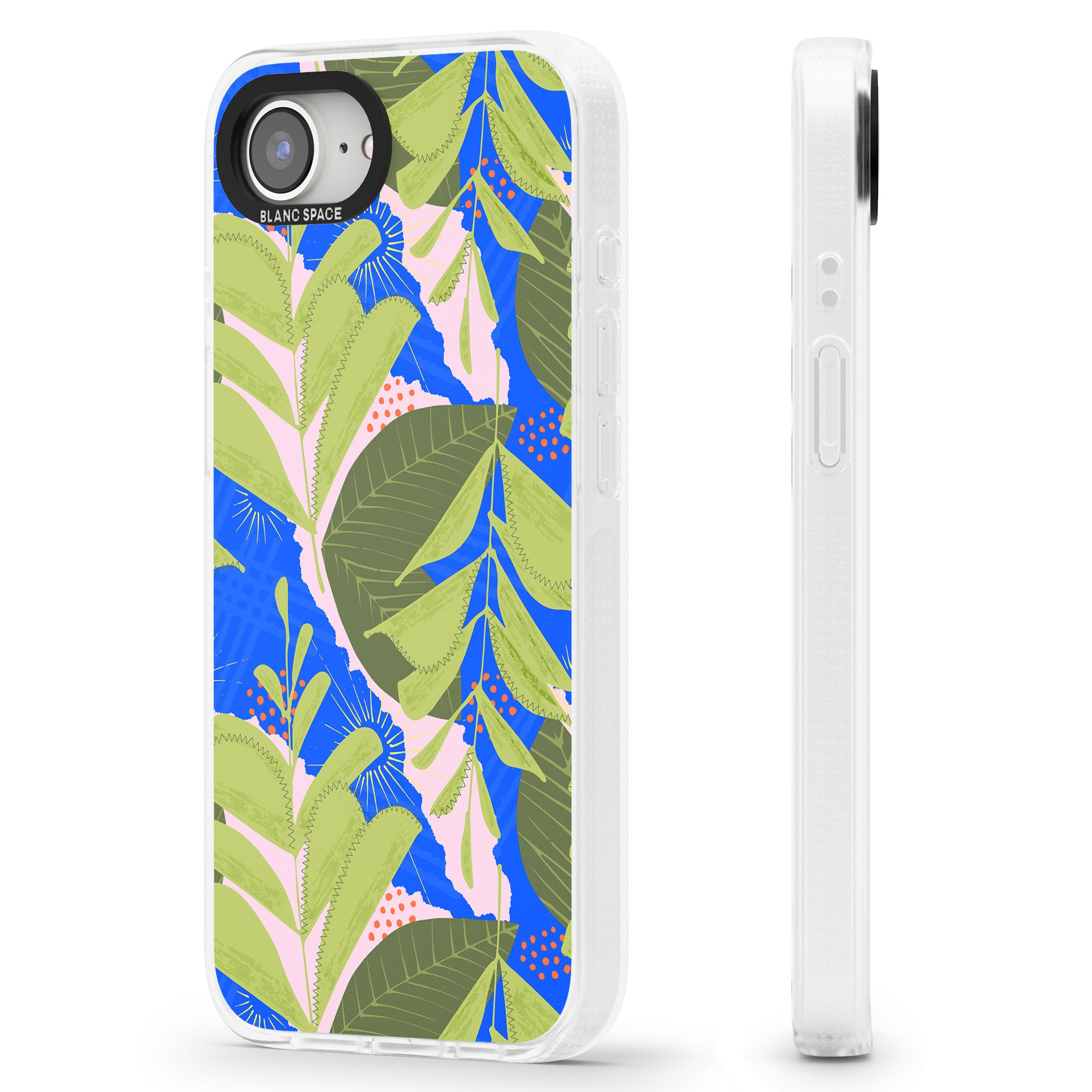 Fern Leaves Abstract Pattern iPhone 16e Clear Case Impact Air - Blanc Space