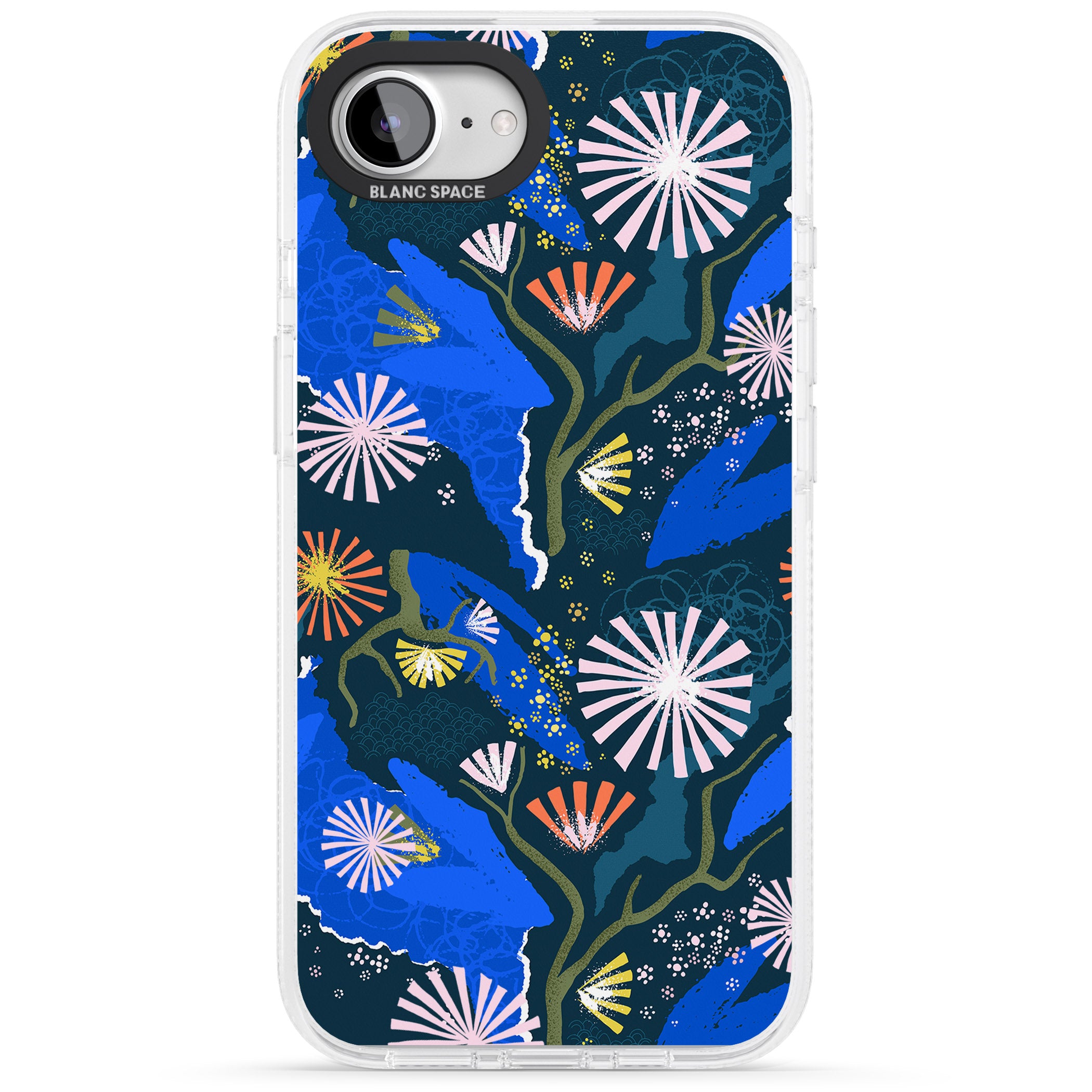 Dark Botanicals Abstract Pattern iPhone 16e Clear Case Impact Air - Blanc Space