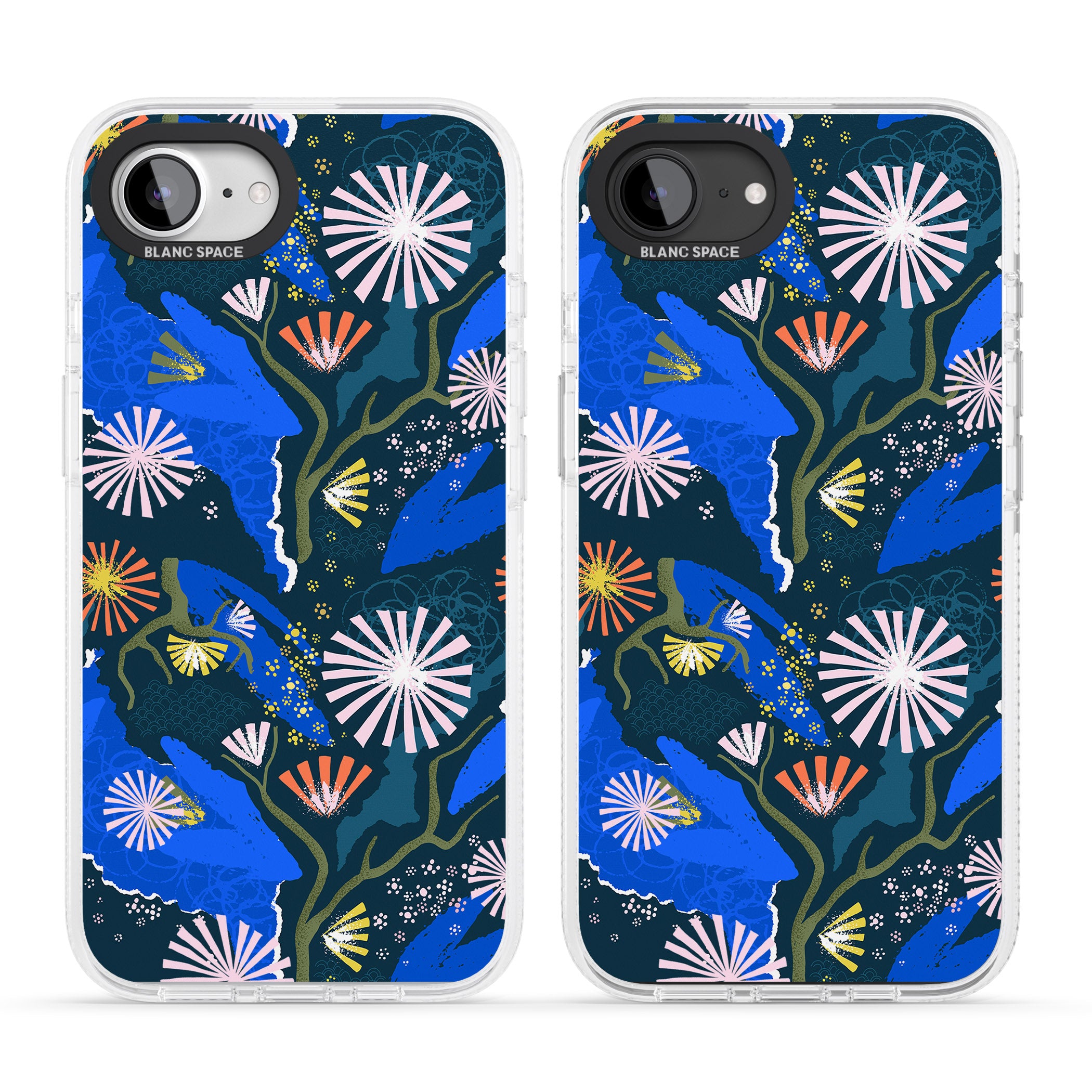 Dark Botanicals Abstract Pattern iPhone 16e Clear Case Impact Air - Blanc Space