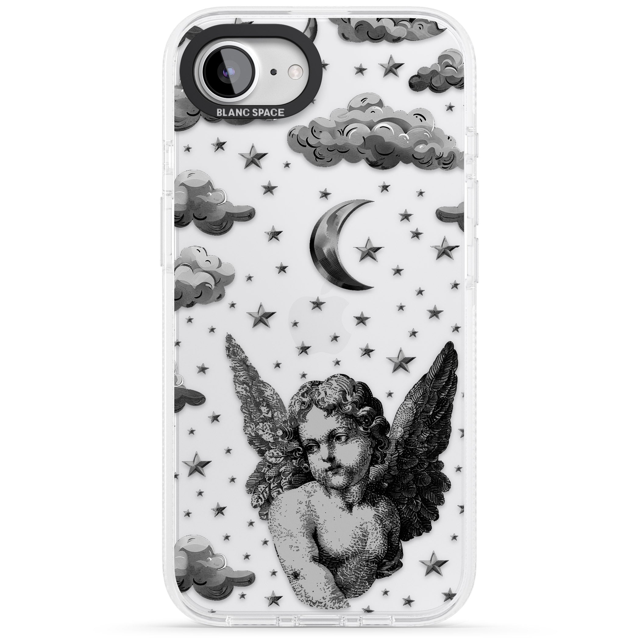 Celestial Cherub iPhone 16e Clear Case Impact Air - Blanc Space