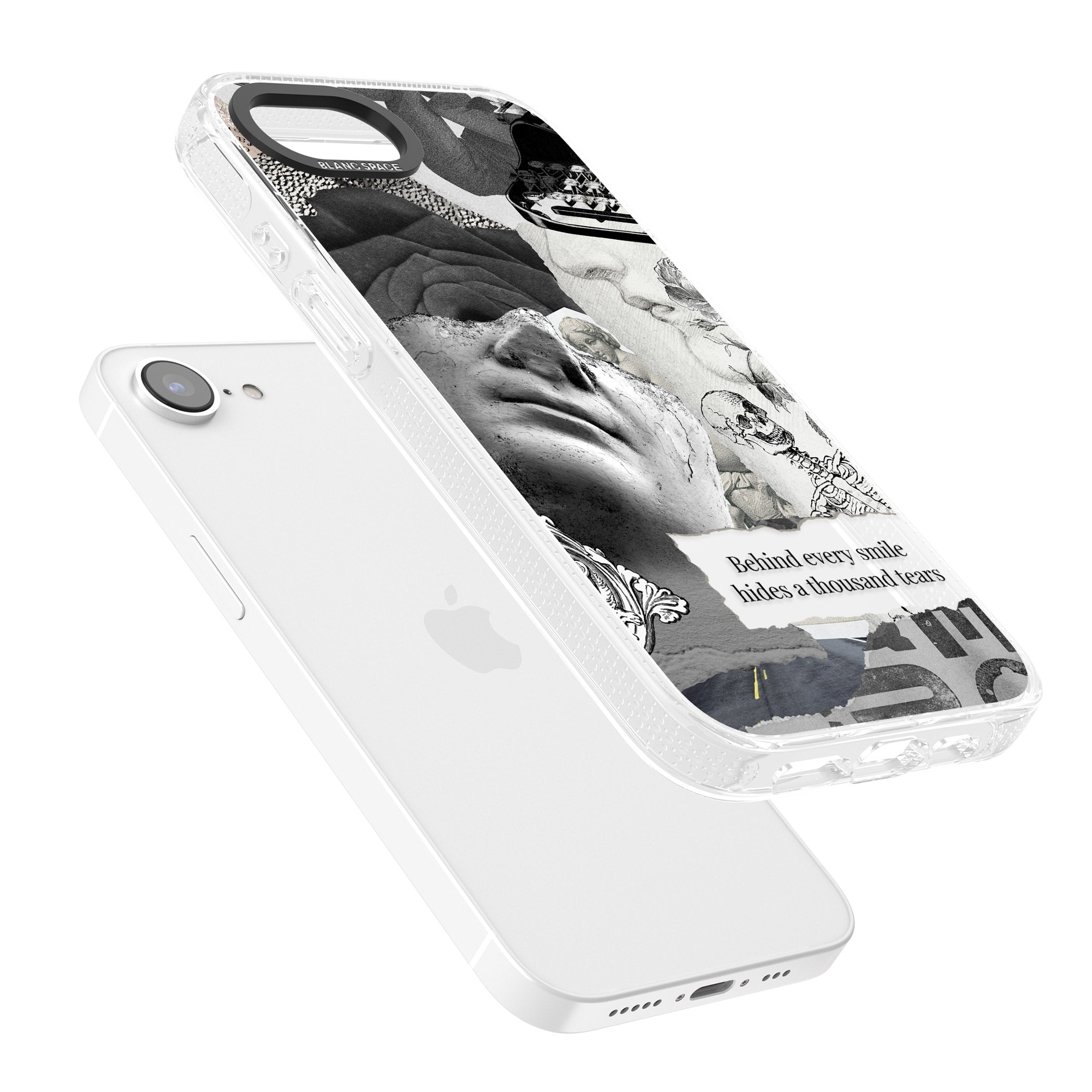 Behind Every Smile iPhone 16e Clear Case Impact Air - Blanc Space