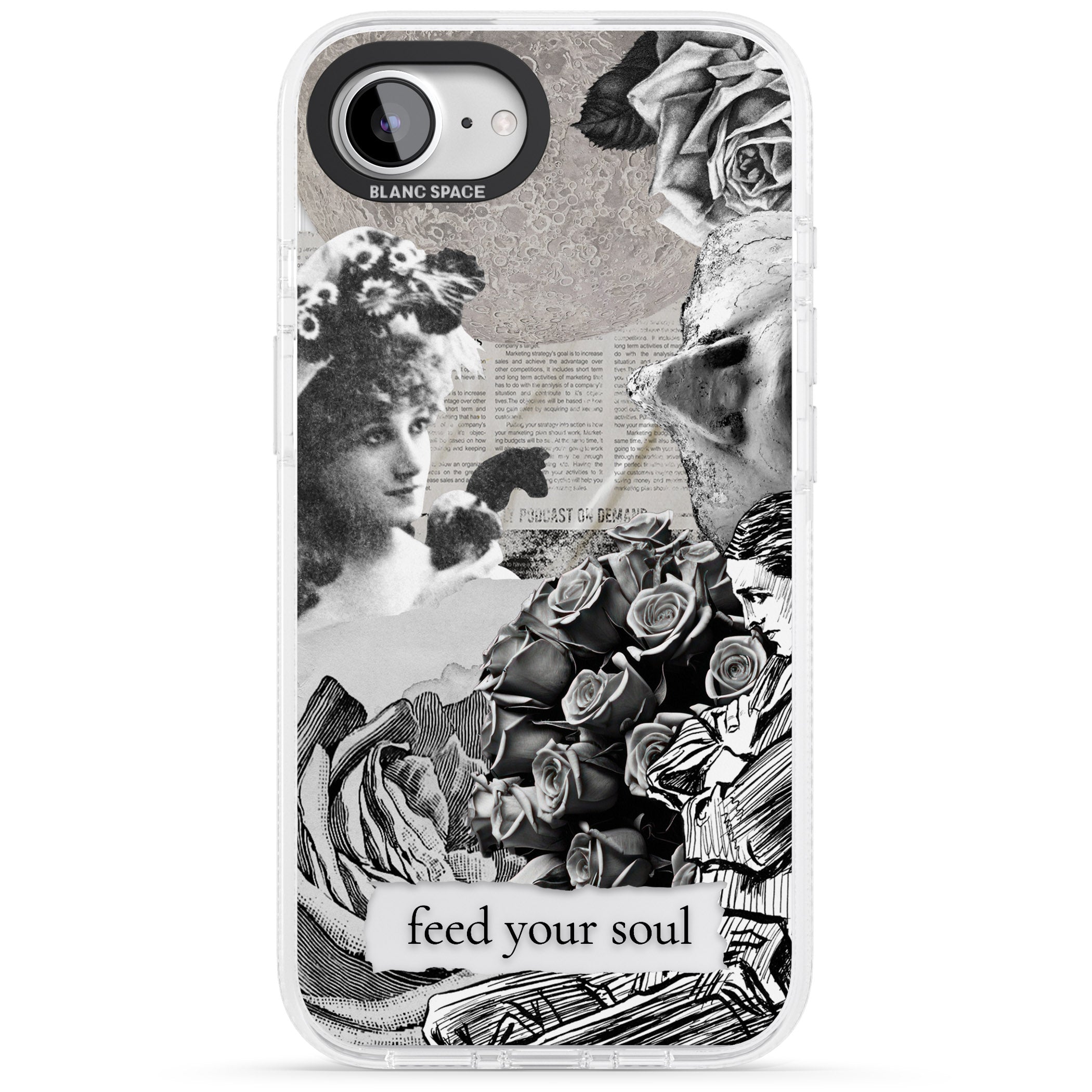 Feed Your Soul iPhone 16e Clear Case Impact Air - Blanc Space