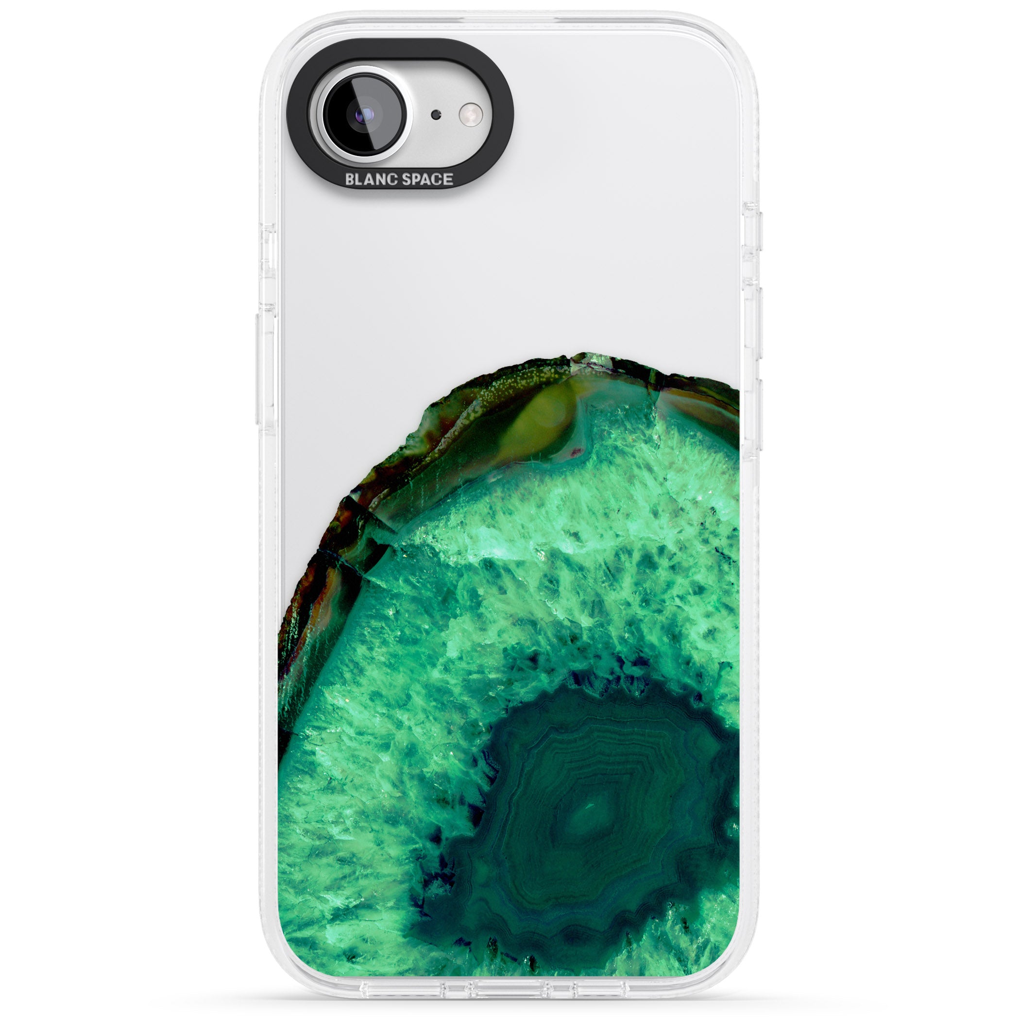 Emerald Green Gemstone Crystal Clear Design iPhone 16e Clear Case Impact Air - Blanc Space