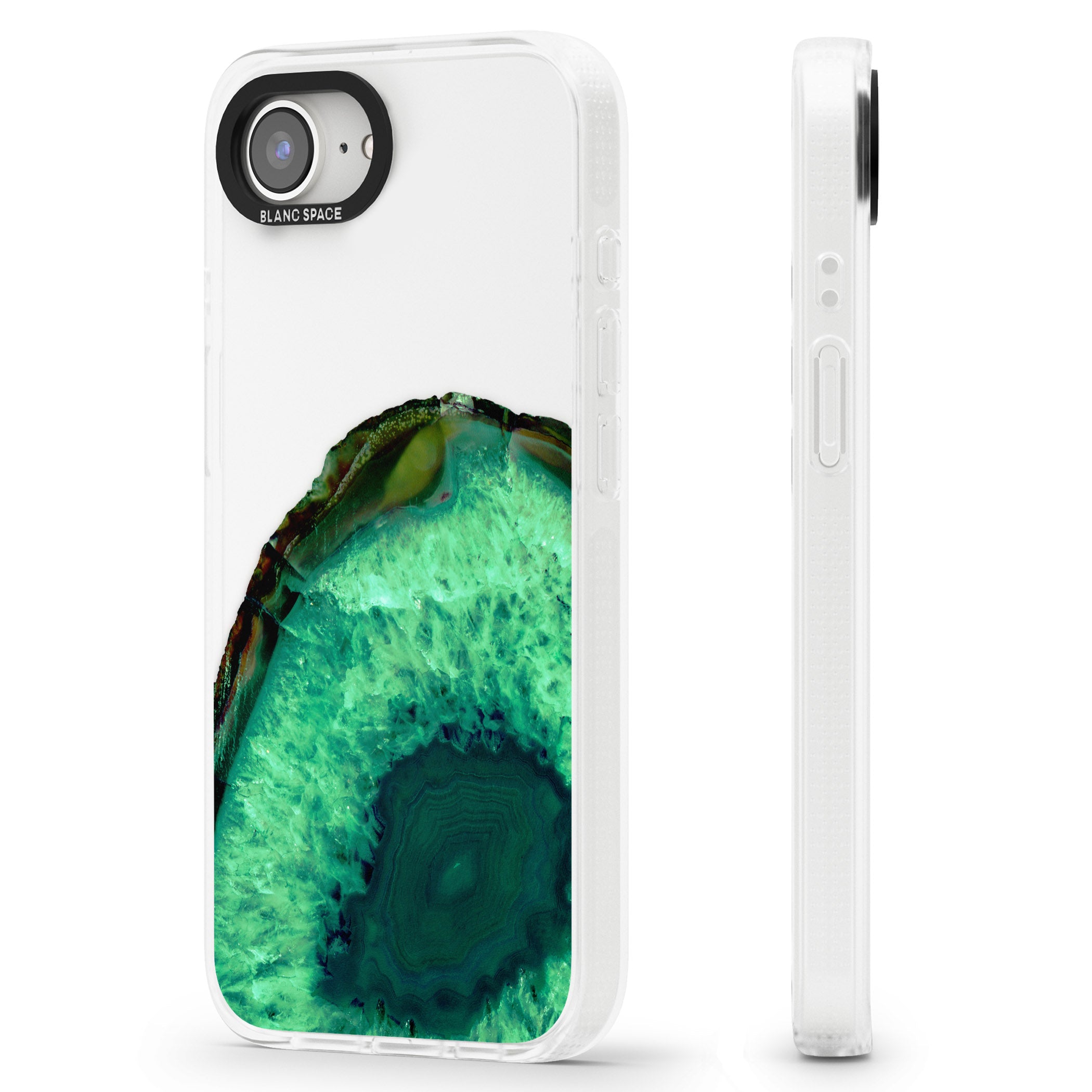 Emerald Green Gemstone Crystal Clear Design iPhone 16e Clear Case Impact Air - Blanc Space