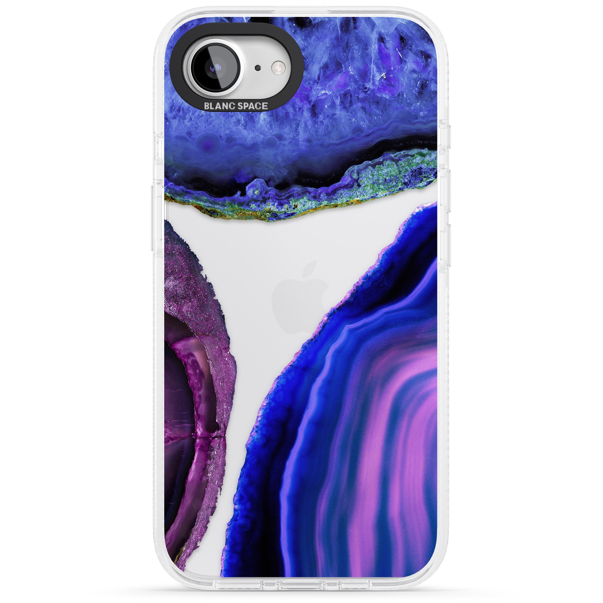 Purple & Blue Agate Gemstone Clear Design iPhone 16e Clear Case Impact Air - Blanc Space