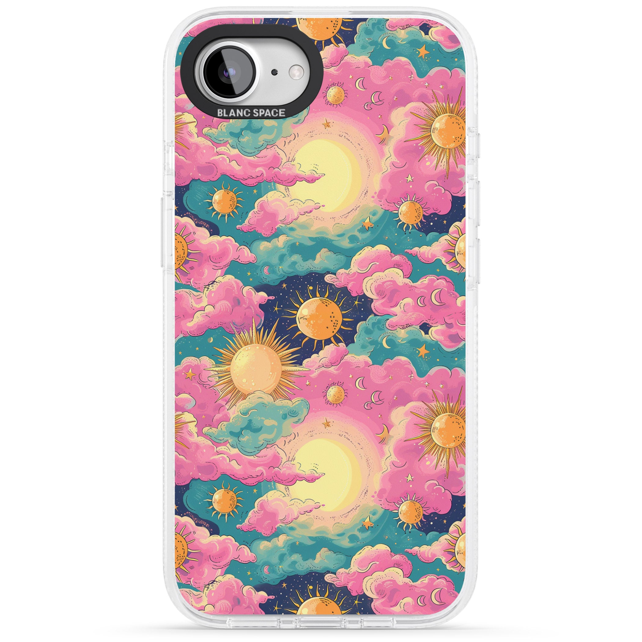 Starlight Clouds iPhone 16e Clear Case Impact Air - Blanc Space