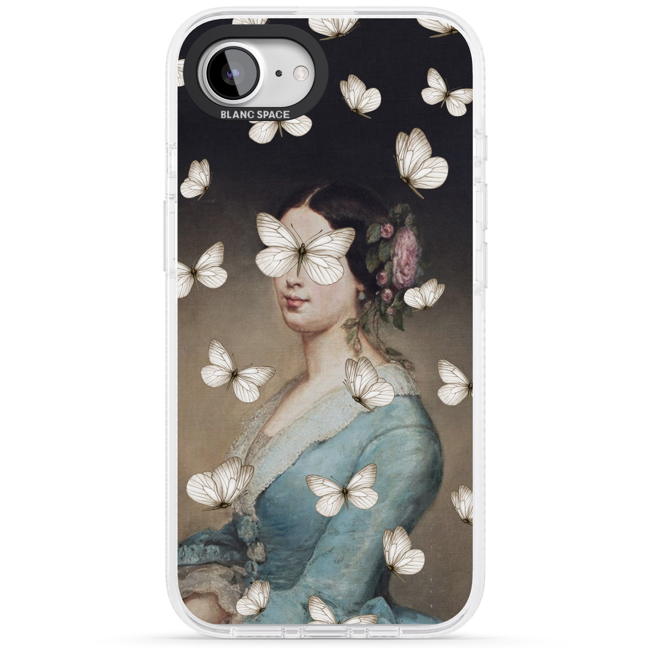 BUTTERFLY BEAUTY iPhone 16e Clear Case Impact Air - Blanc Space