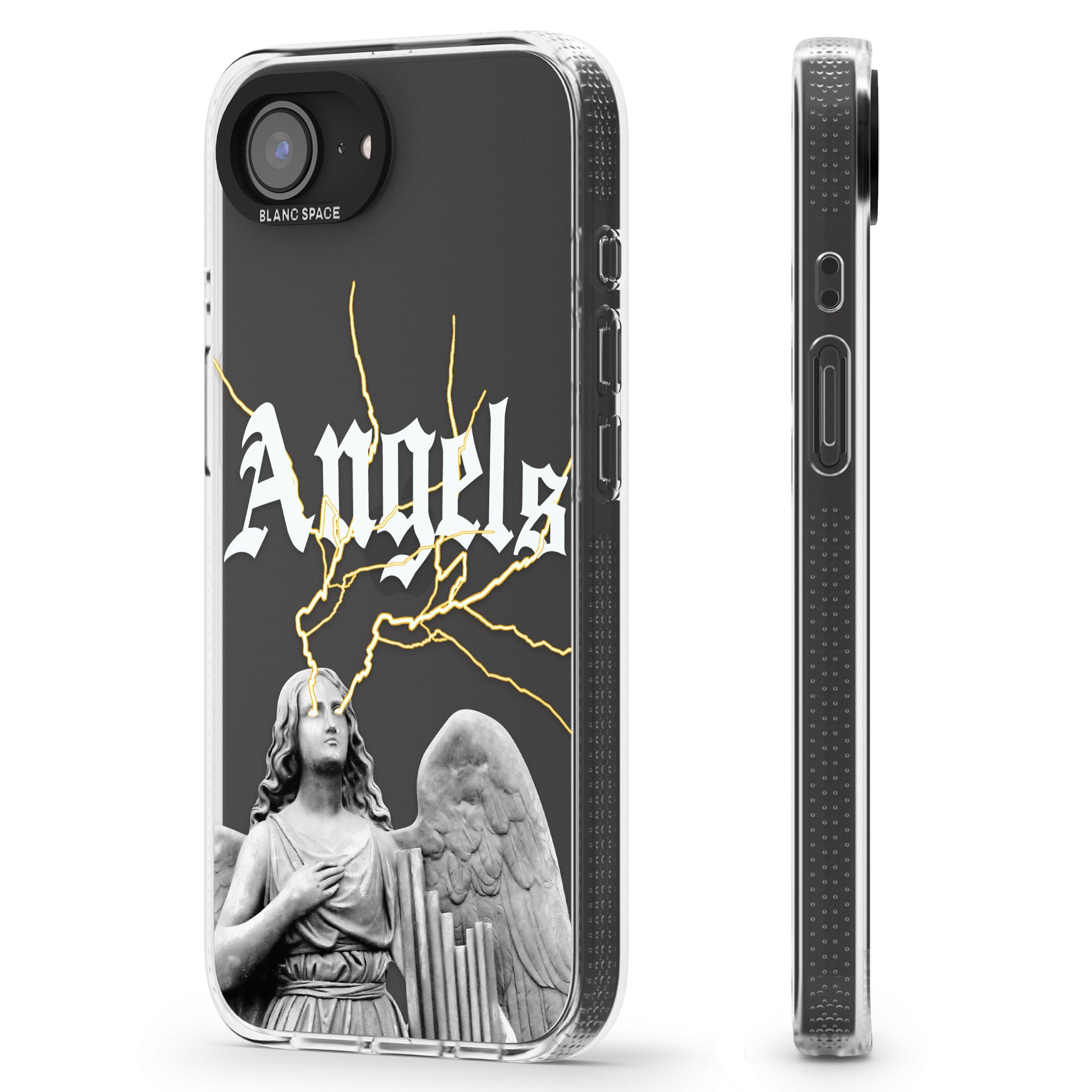 ANGELS iPhone 16e Clear Case Impact Air - Blanc Space