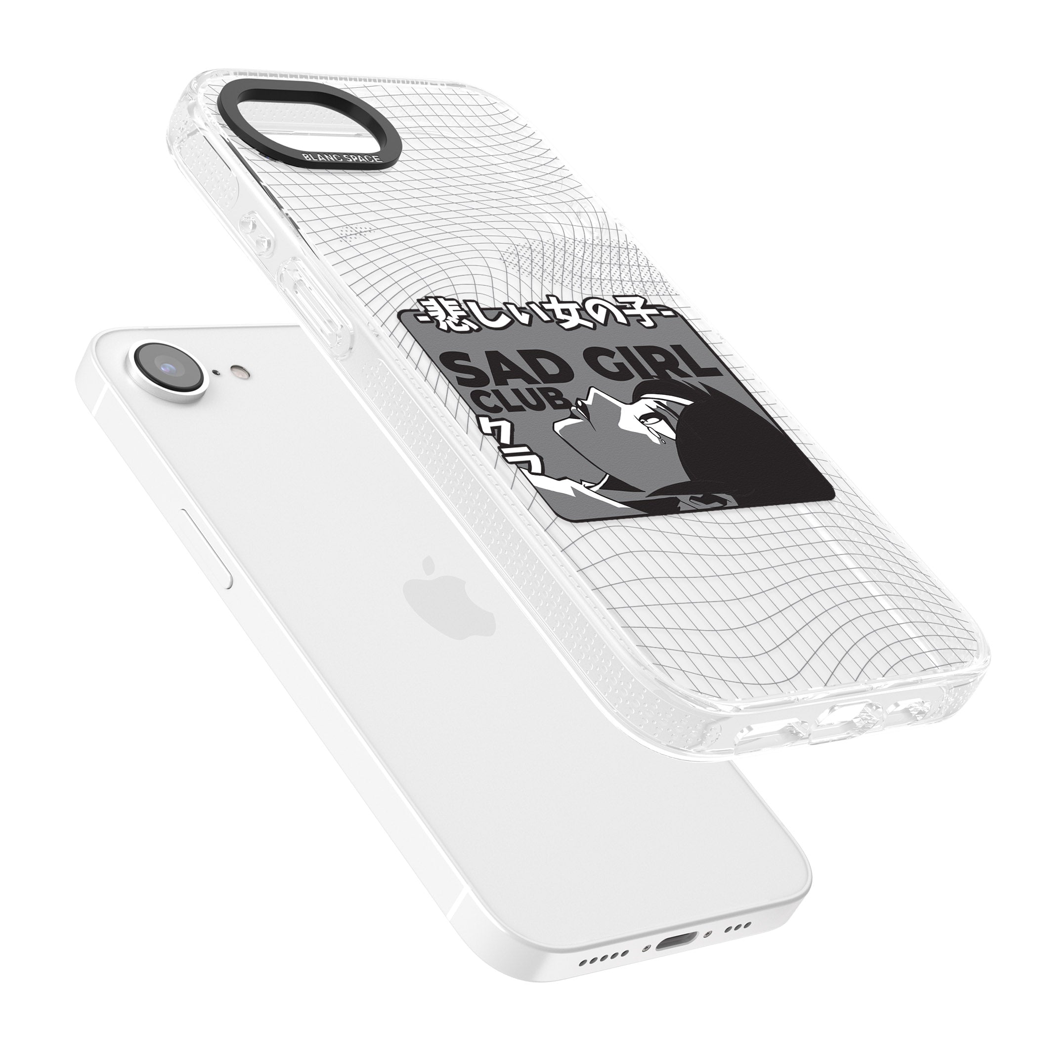 Sad Girl Club iPhone 16e Clear Case Impact Air - Blanc Space