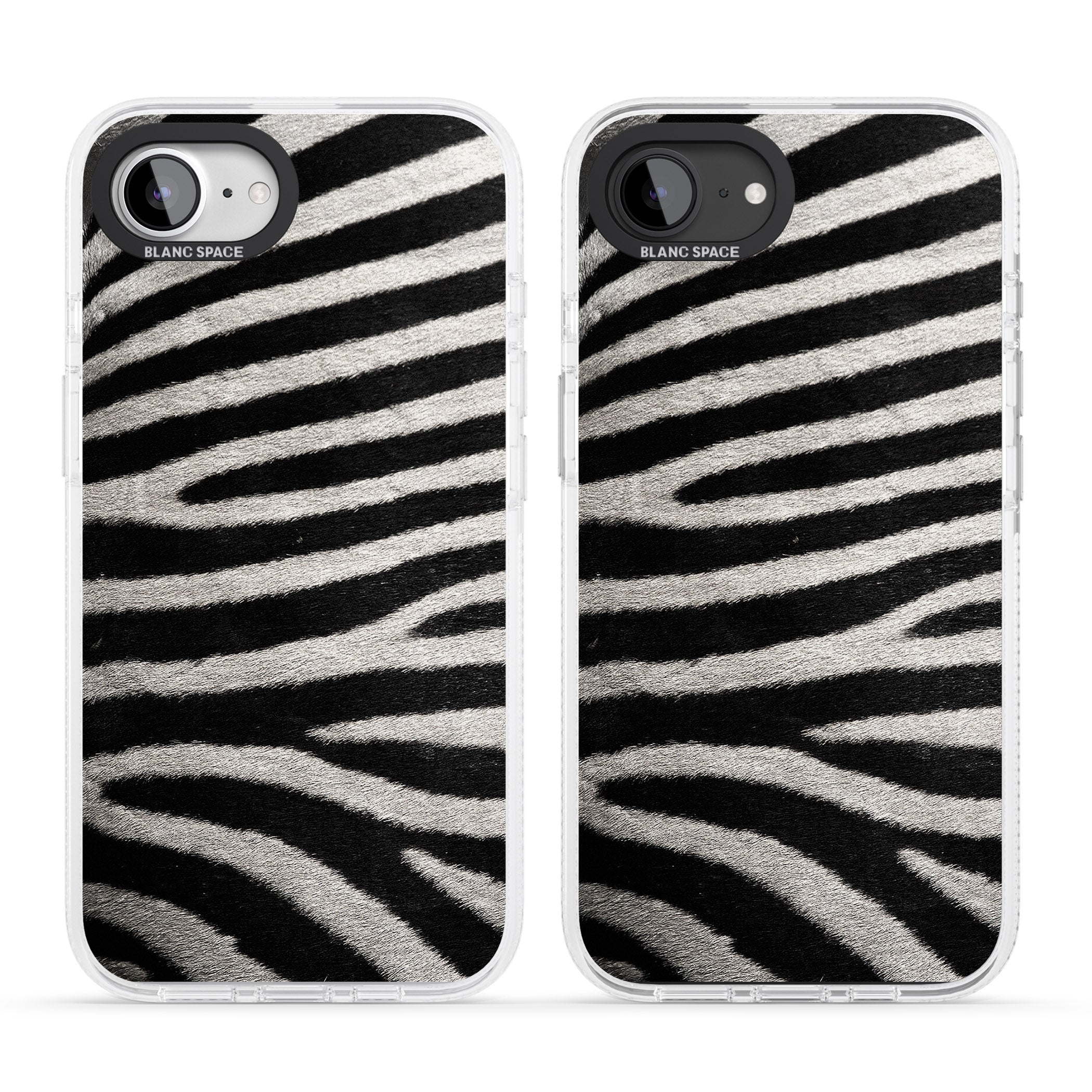 Zebra Print iPhone 16e Clear Case Impact Air - Blanc Space