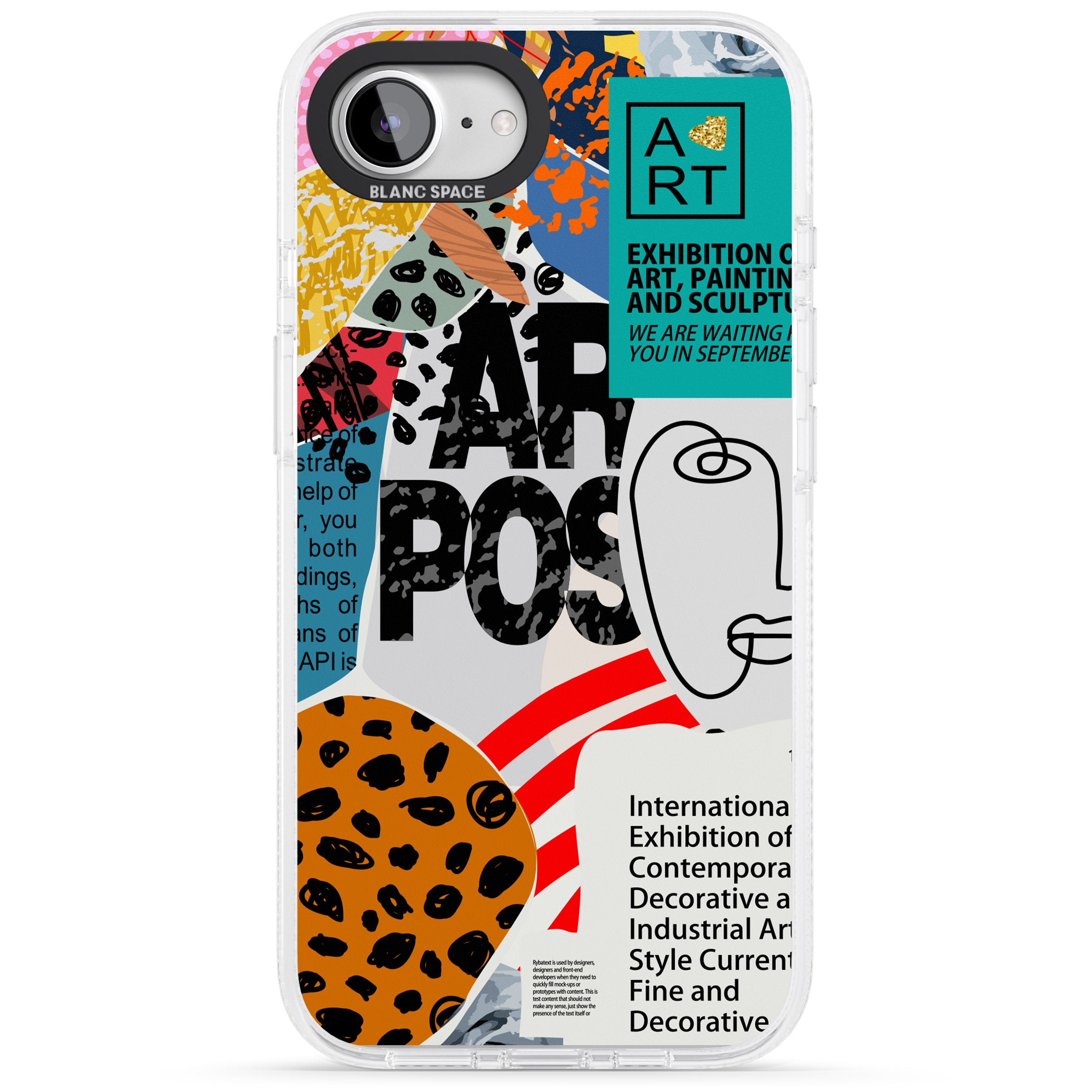 Abstract Art Poster iPhone 16e Clear Case Impact Air - Blanc Space