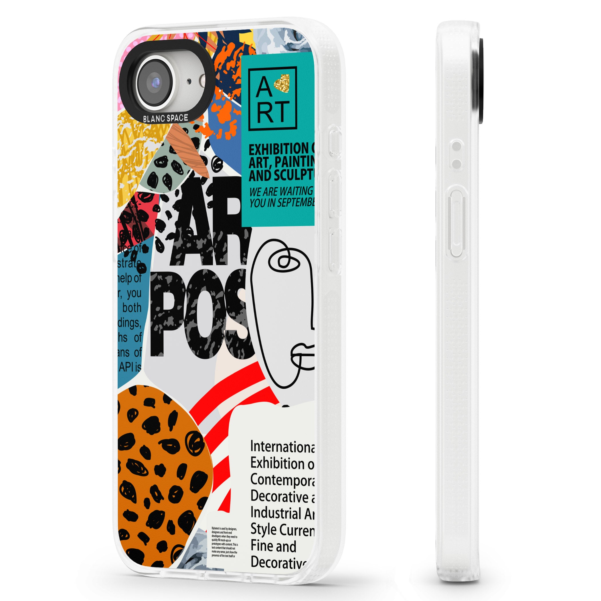 Abstract Art Poster iPhone 16e Clear Case Impact Air - Blanc Space