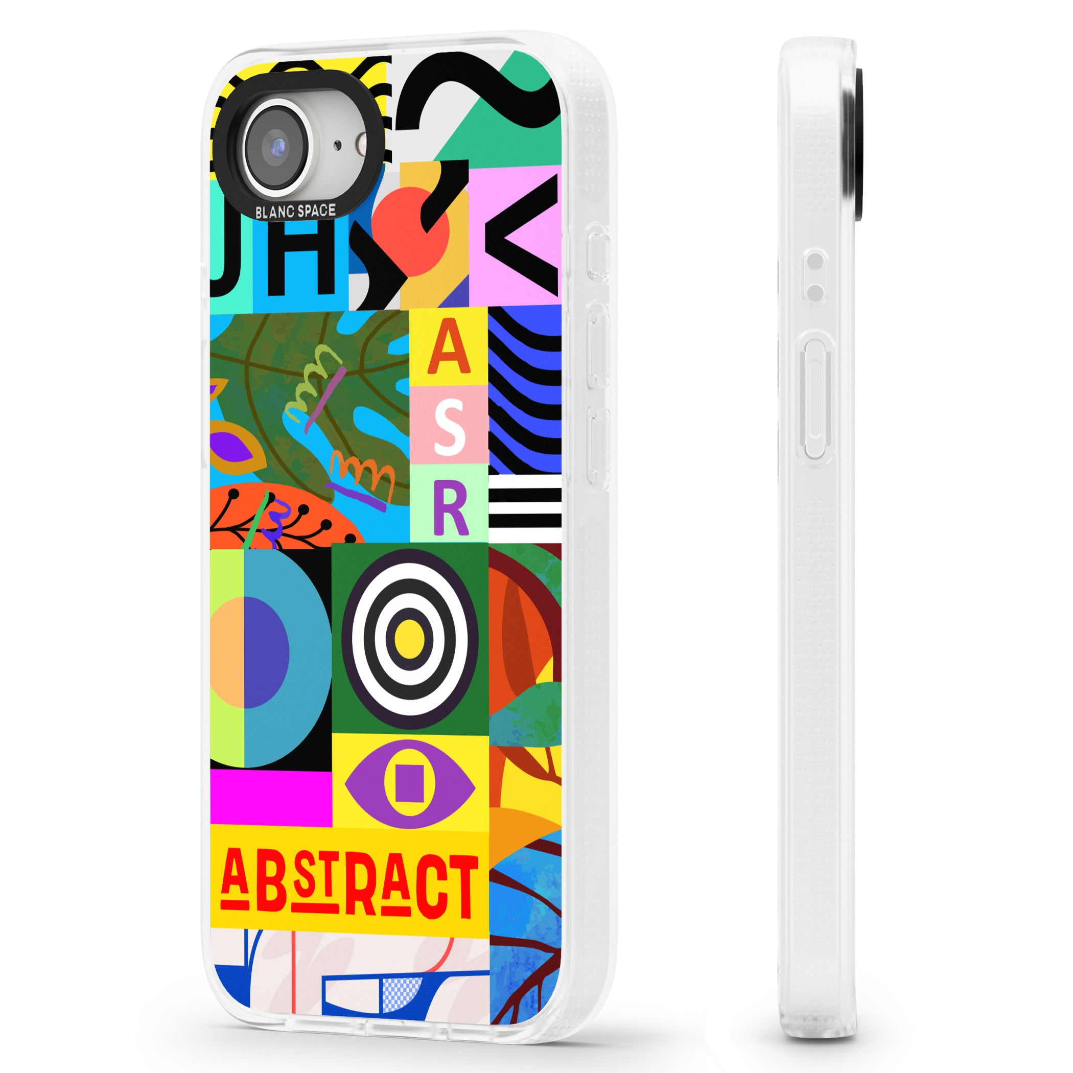 Patchwork iPhone 16e Clear Case Impact Air - Blanc Space