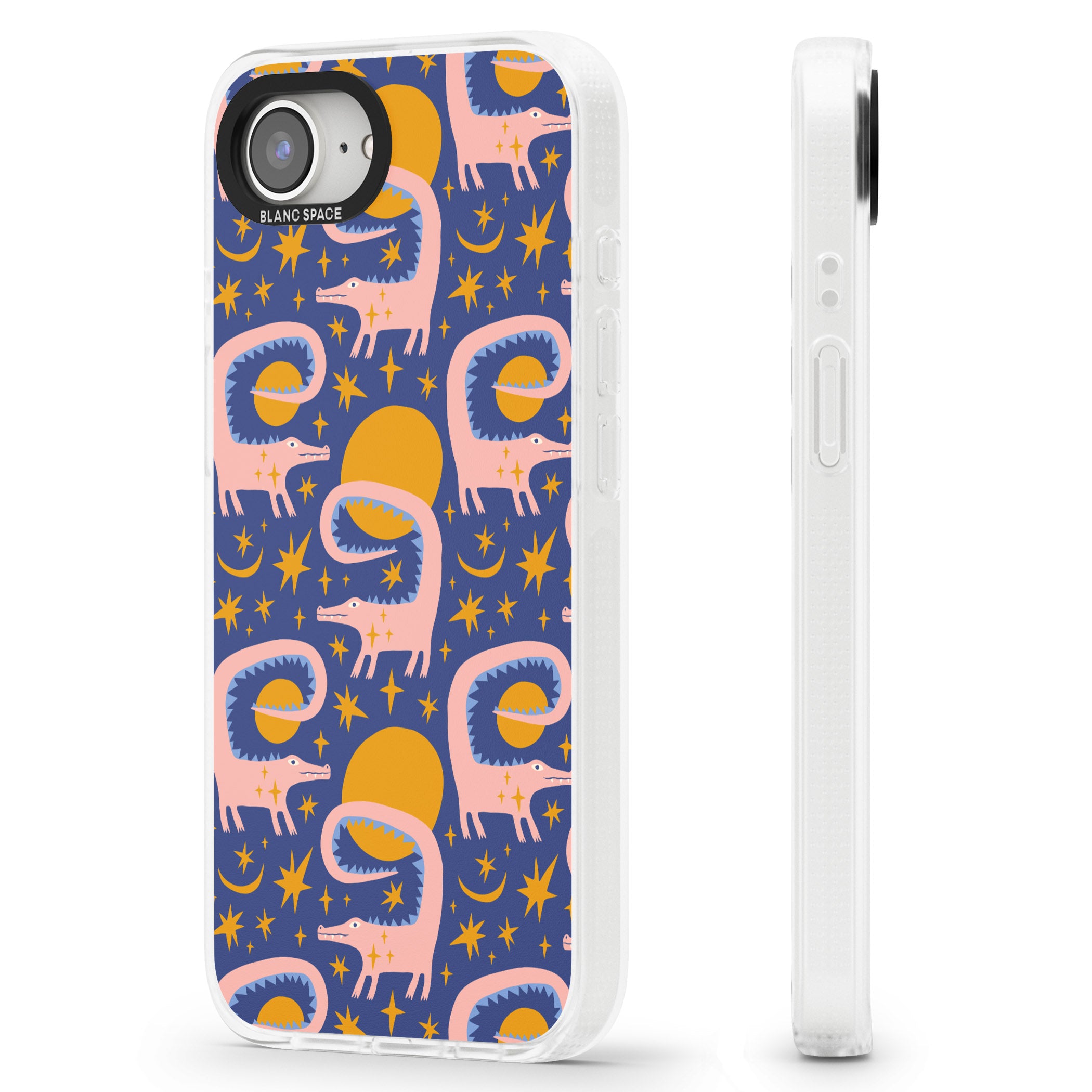 Sun Croc Pattern iPhone 16e Clear Case Impact Air - Blanc Space