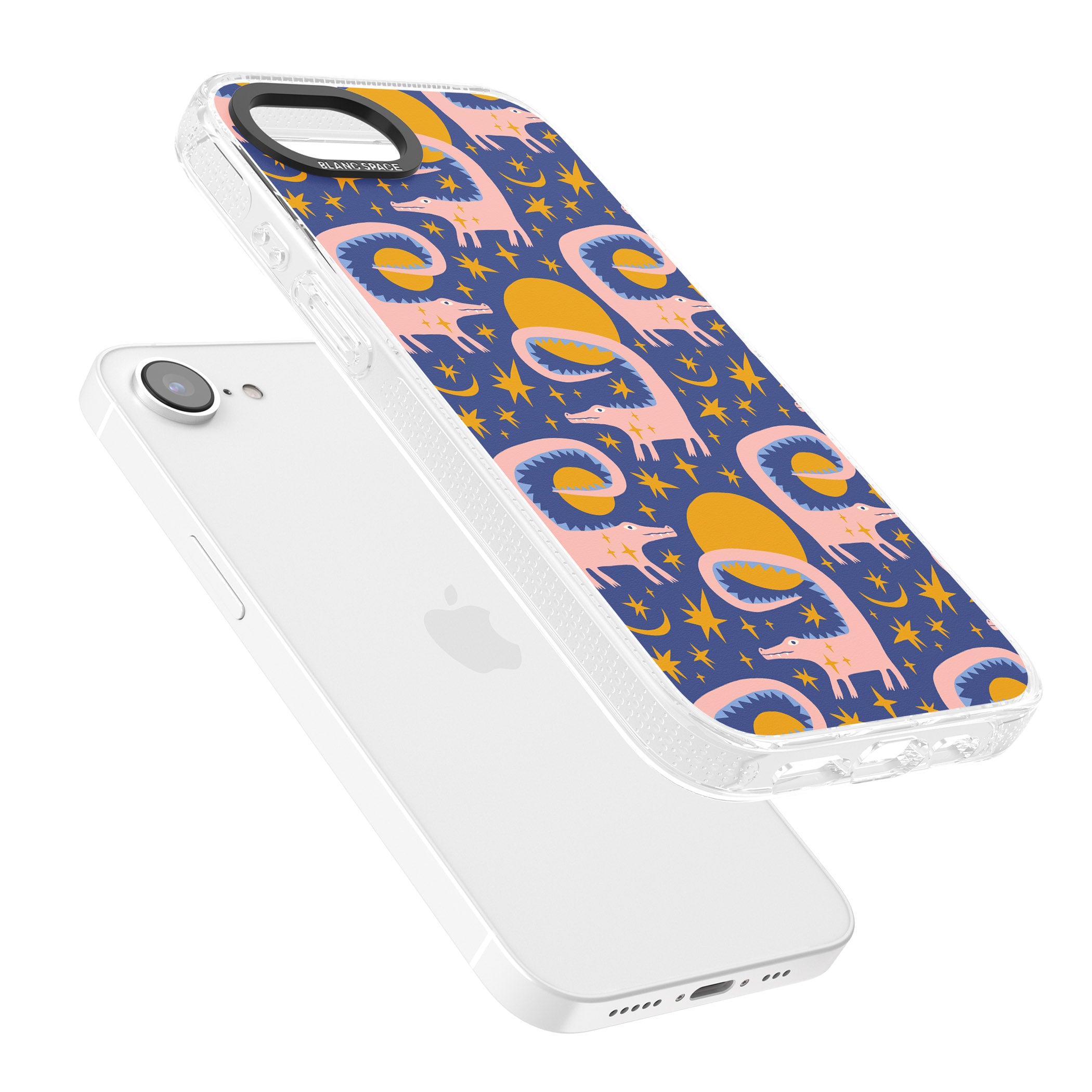Sun Croc Pattern iPhone 16e Clear Case Impact Air - Blanc Space