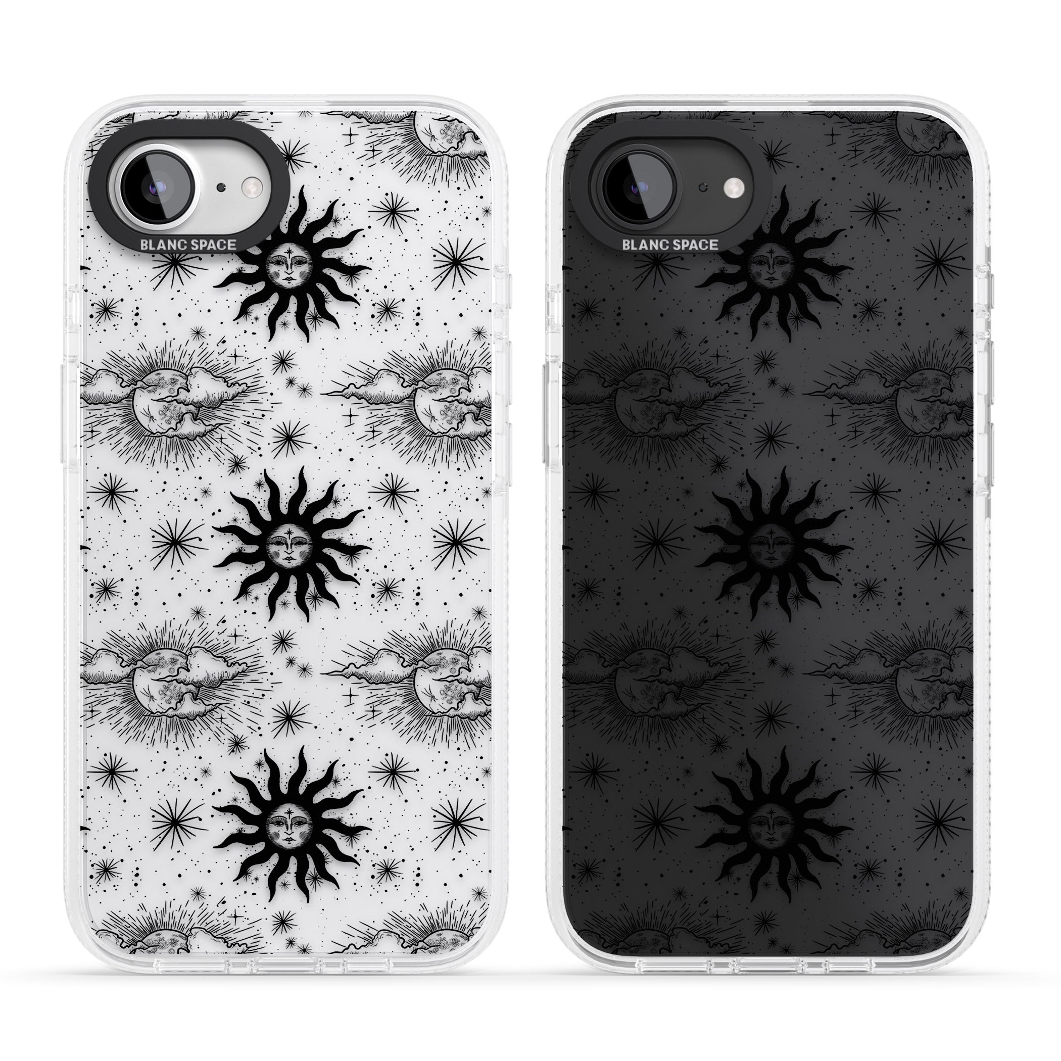 Suns & Clouds Vintage Astrological iPhone 16e Clear Case Impact Air - Blanc Space