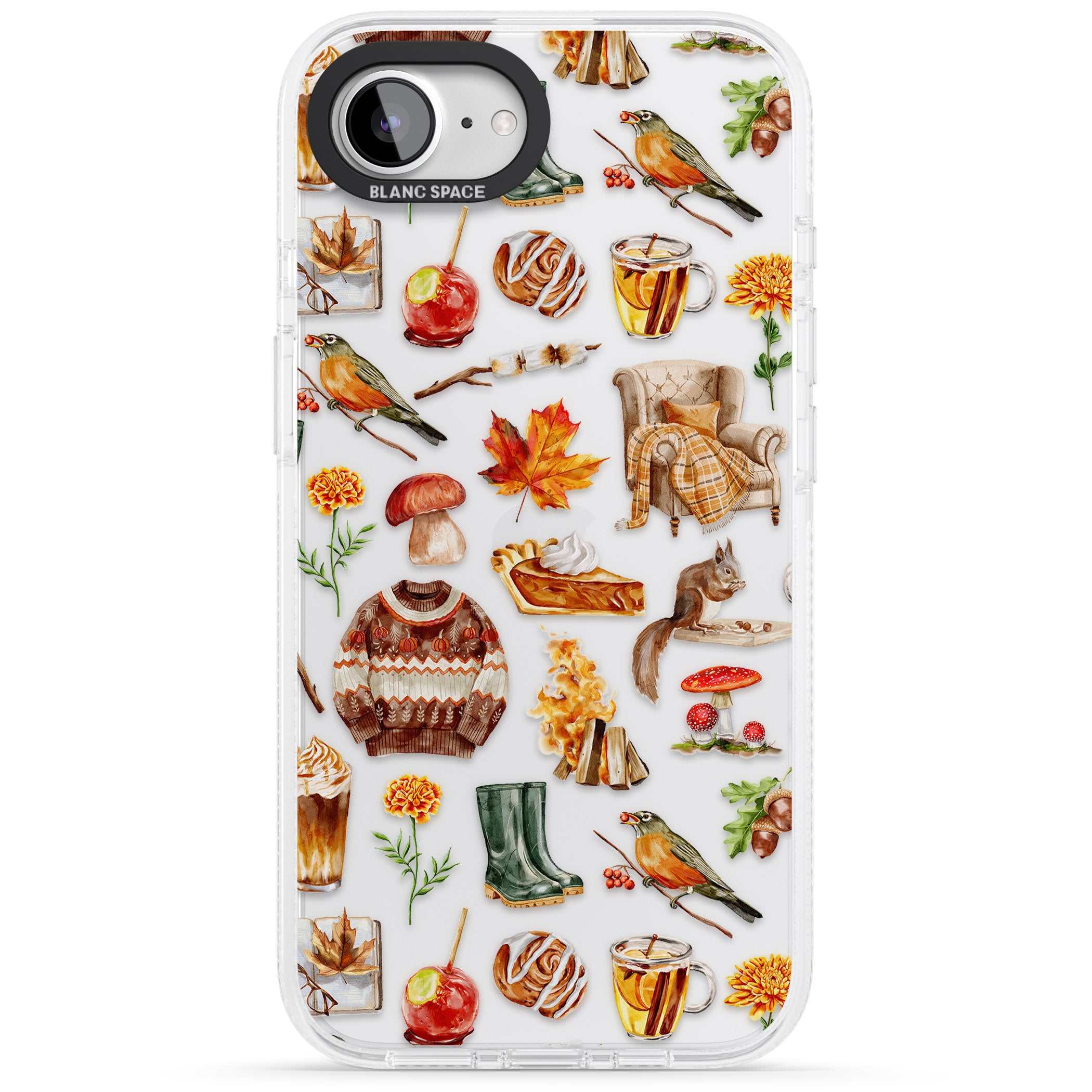 Cozy Autumn Aesthetic iPhone 16e Clear Case Impact Air - Blanc Space