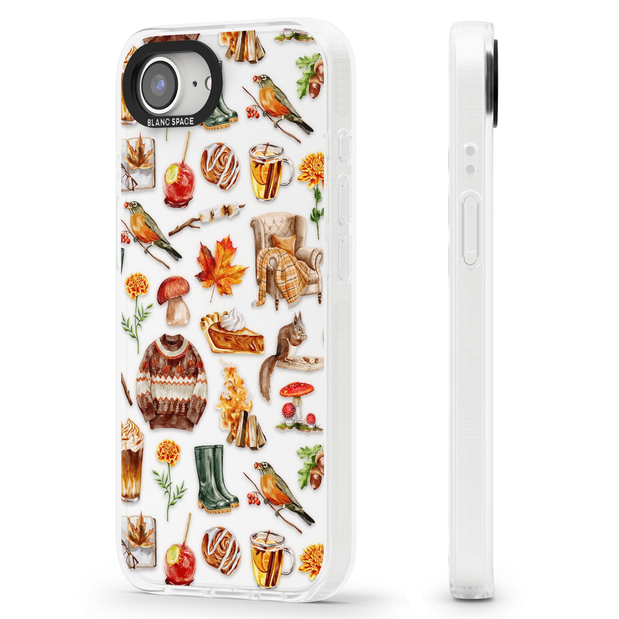 Cozy Autumn Aesthetic iPhone 16e Clear Case Impact Air - Blanc Space