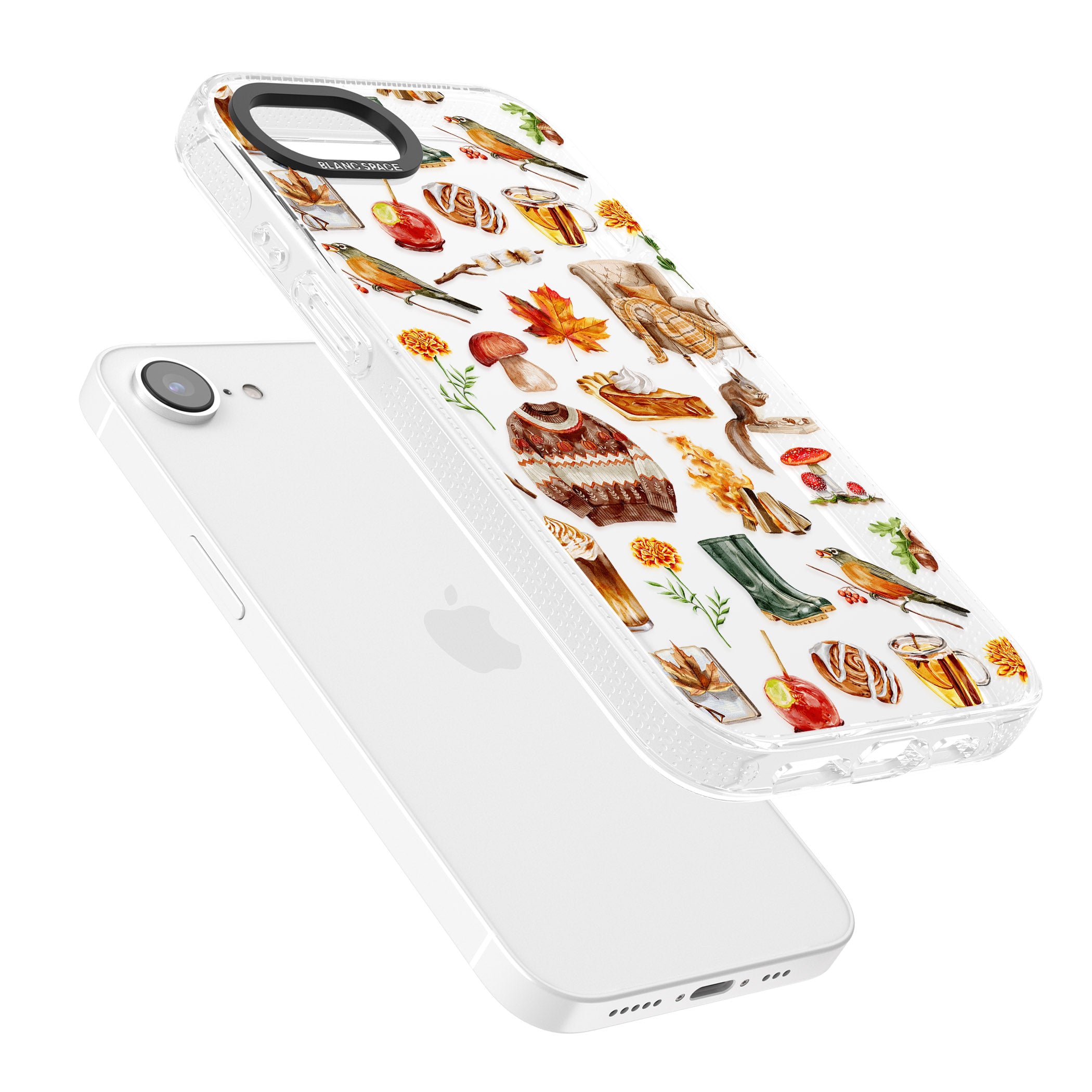 Cozy Autumn Aesthetic iPhone 16e Clear Case Impact Air - Blanc Space