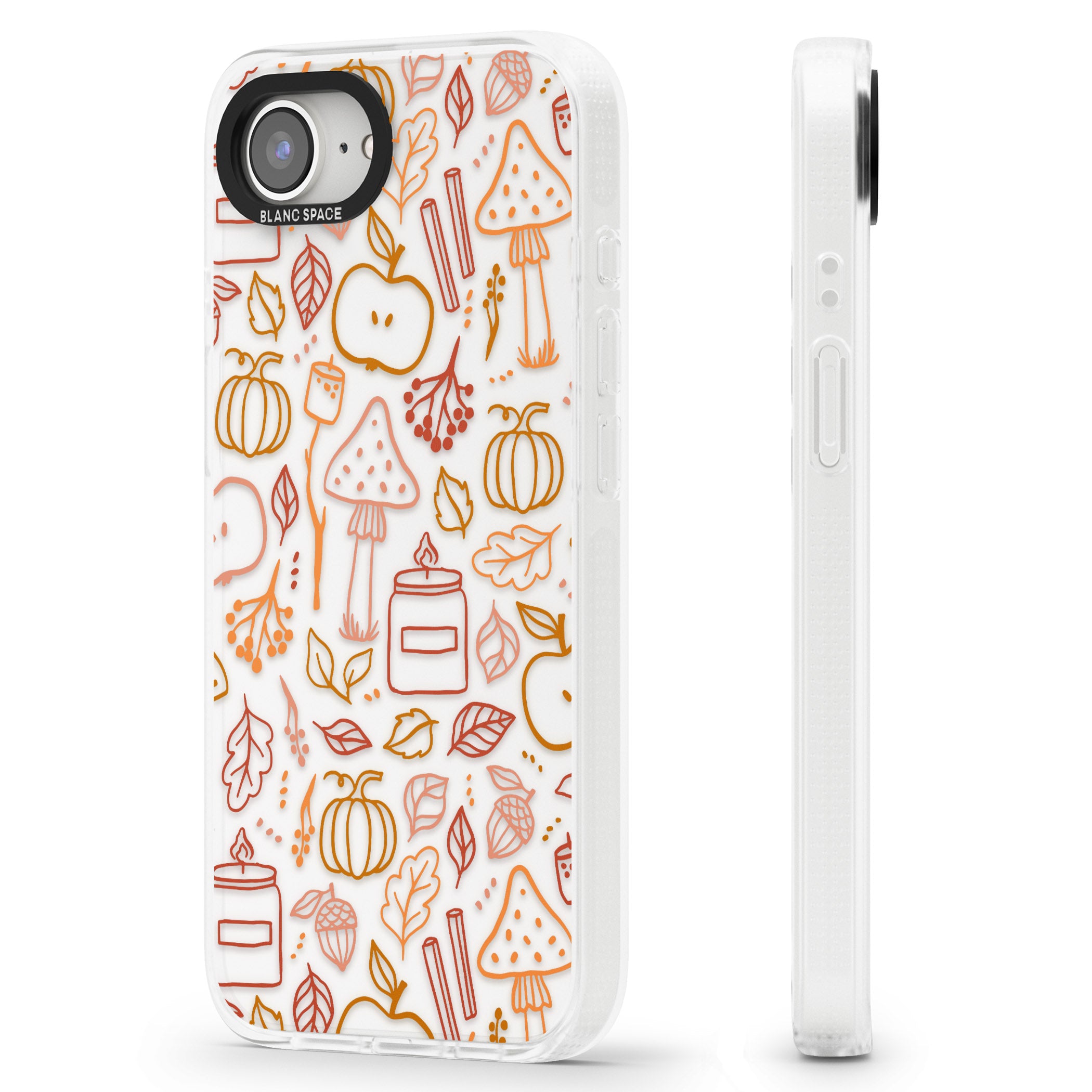 Autumn Line Pattern iPhone 16e Clear Case Impact Air - Blanc Space