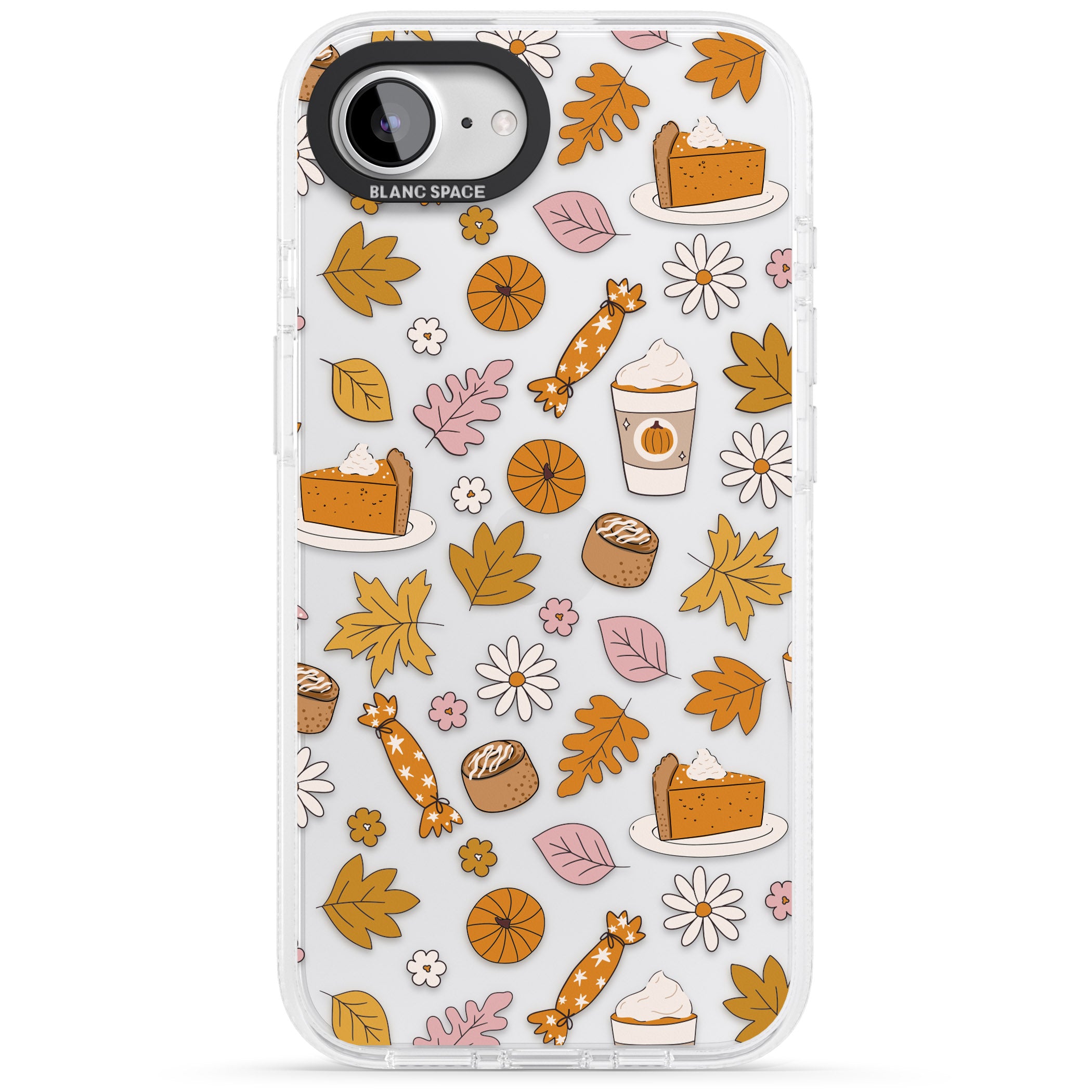 Pumpkin Spice iPhone 16e Clear Case Impact Air - Blanc Space