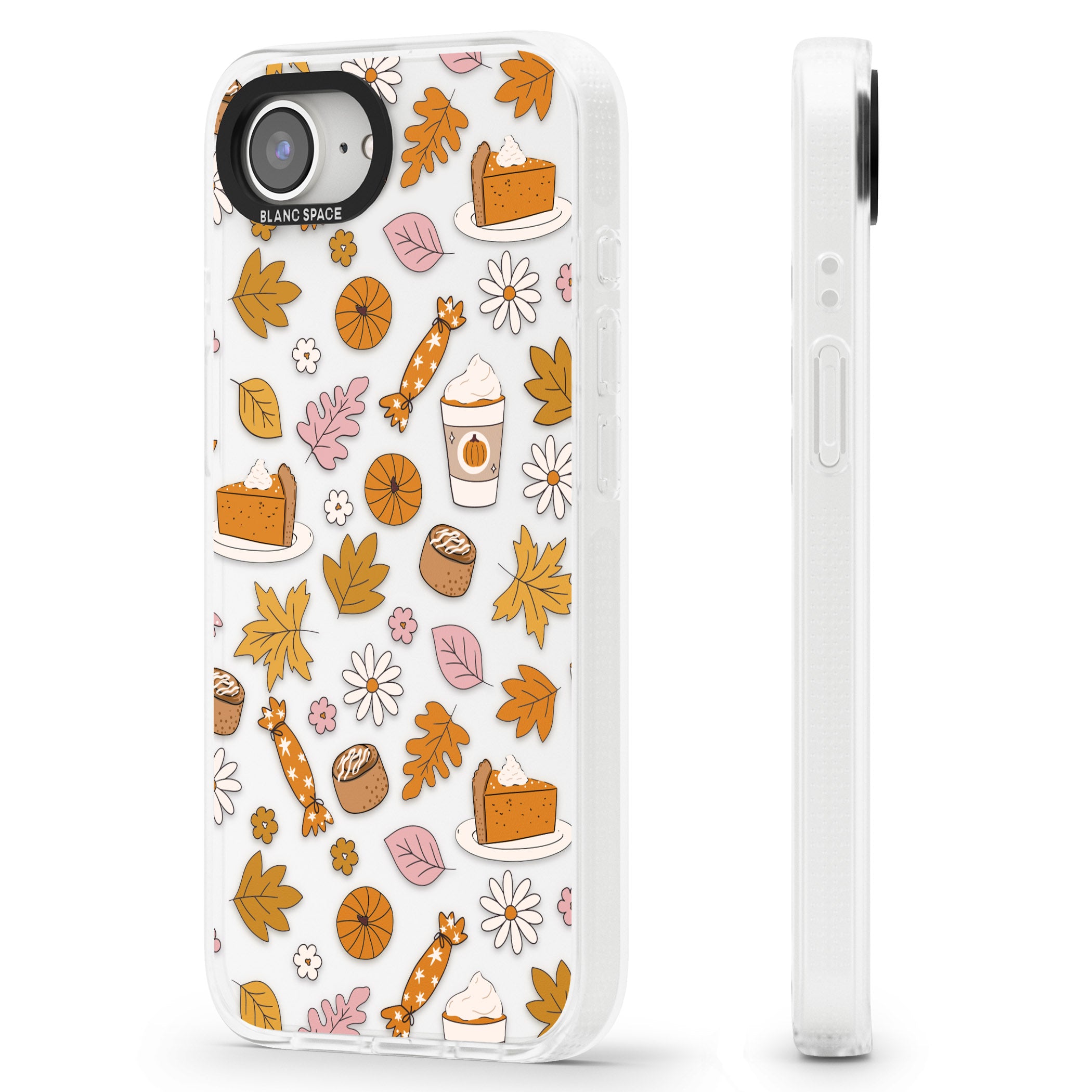 Pumpkin Spice iPhone 16e Clear Case Impact Air - Blanc Space