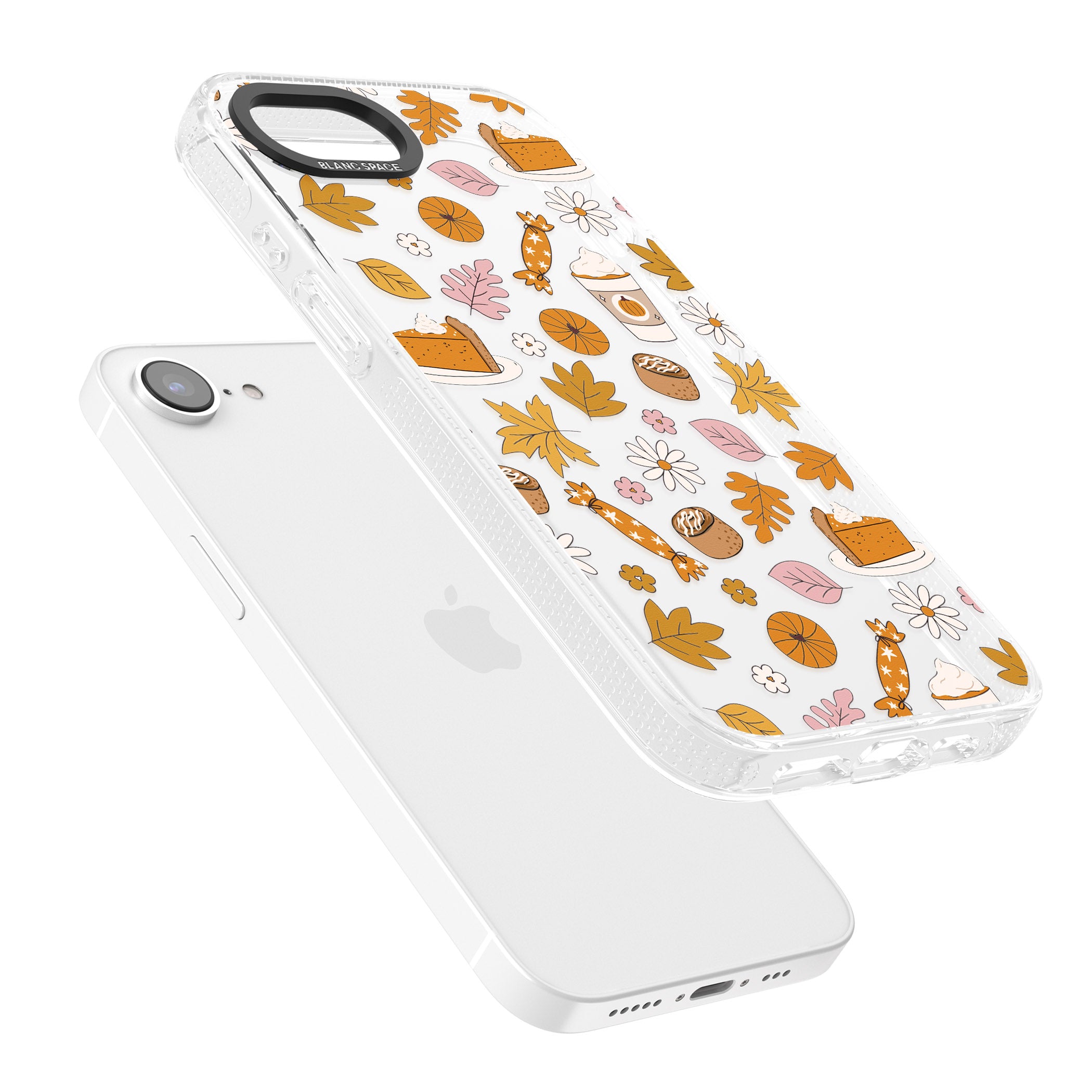 Pumpkin Spice iPhone 16e Clear Case Impact Air - Blanc Space