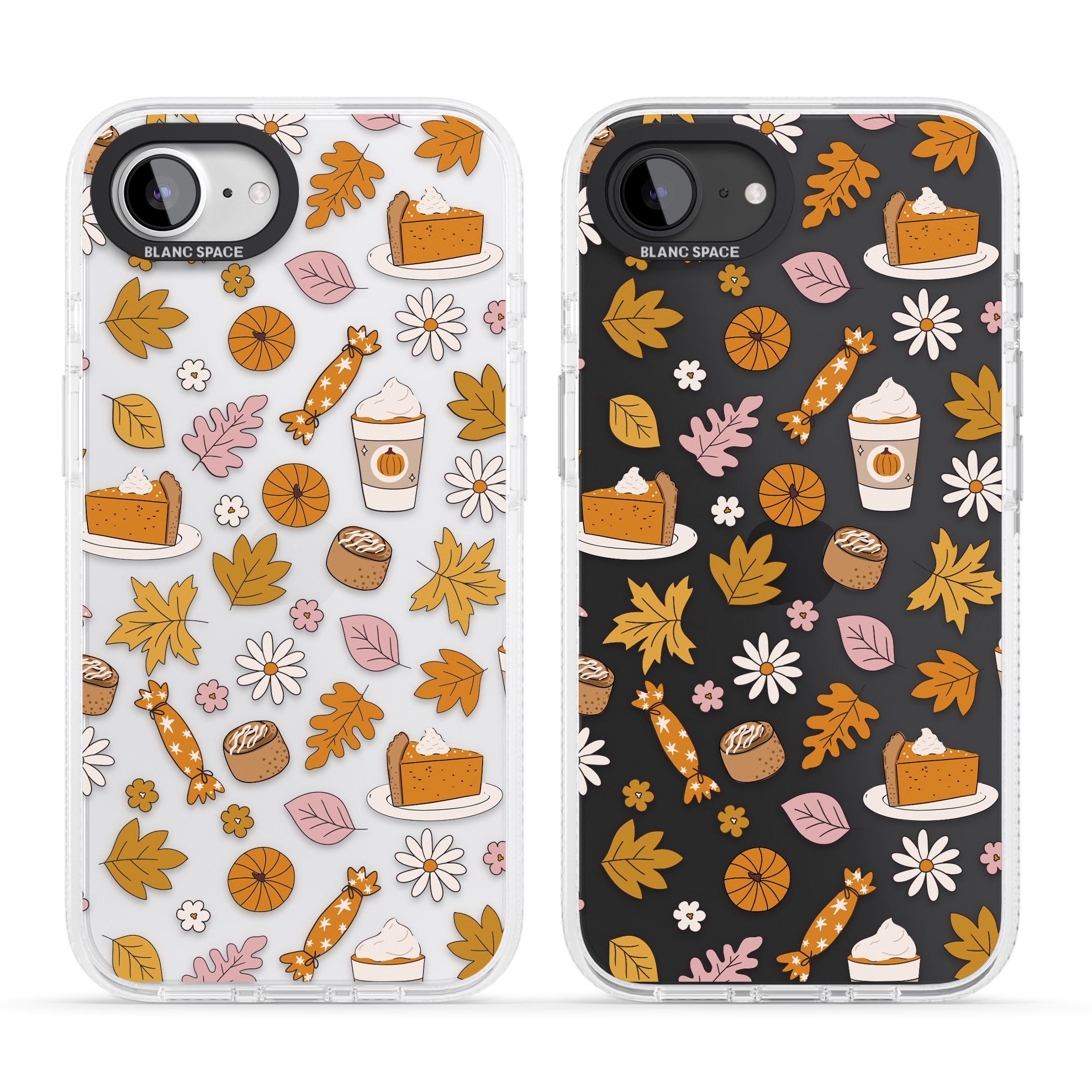 Pumpkin Spice iPhone 16e Clear Case Impact Air - Blanc Space