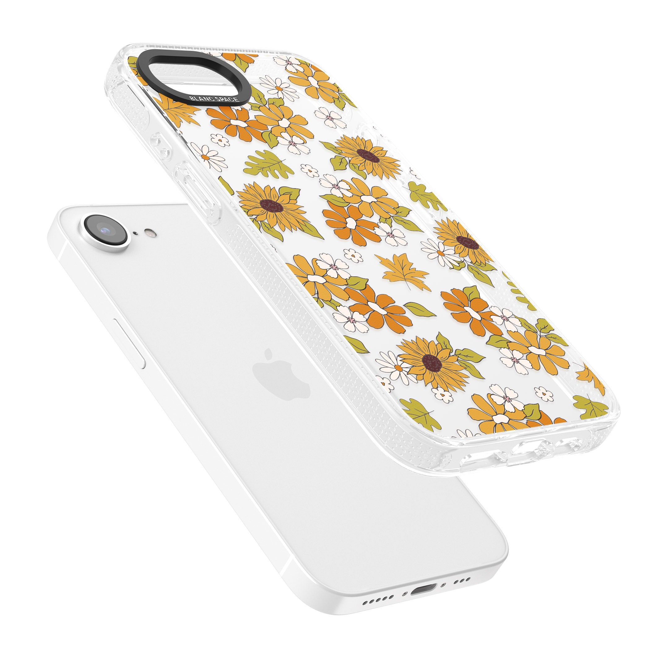 Boho Sunflowers iPhone 16e Clear Case Impact Air - Blanc Space