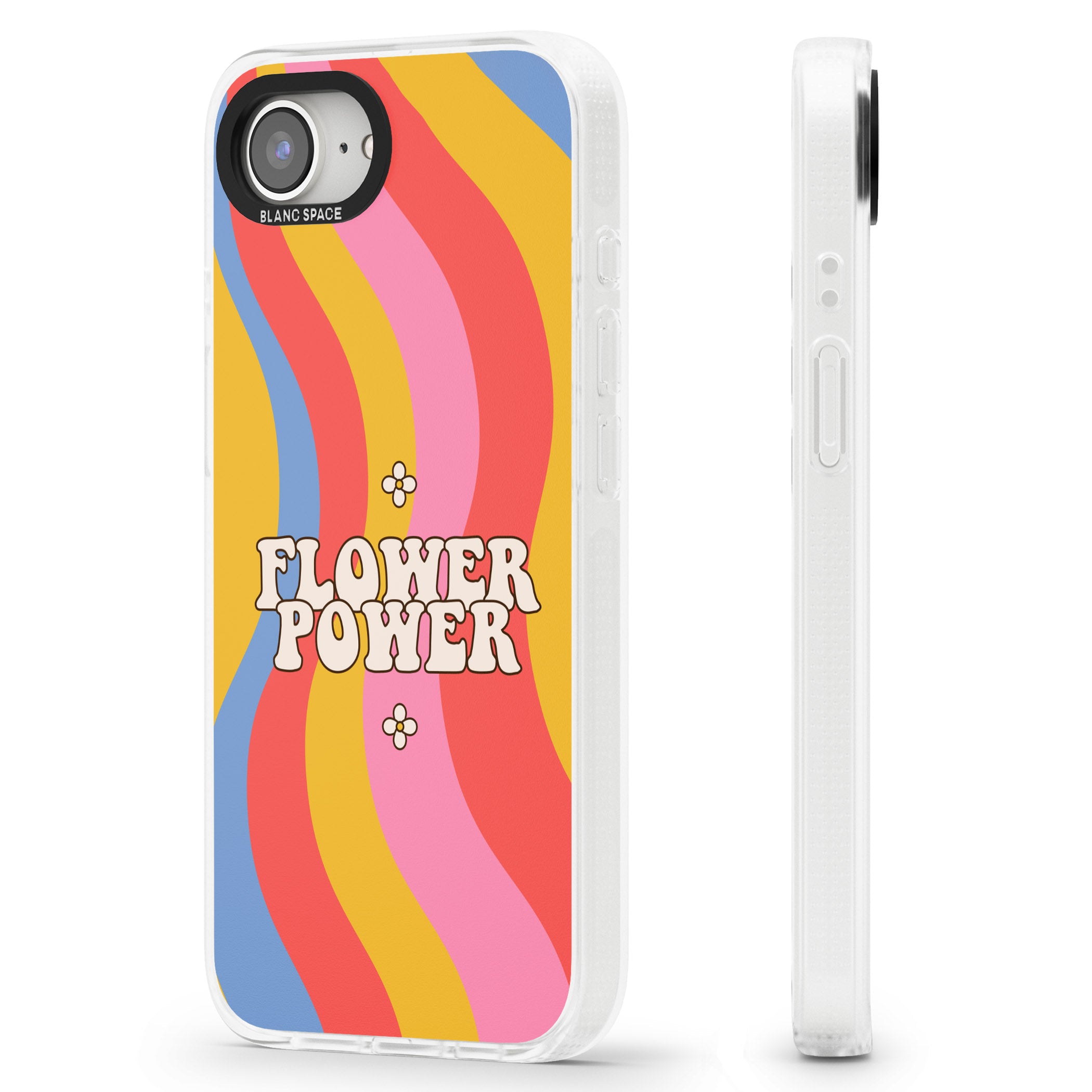 Melting Flower Power iPhone 16e Clear Case Impact Air - Blanc Space