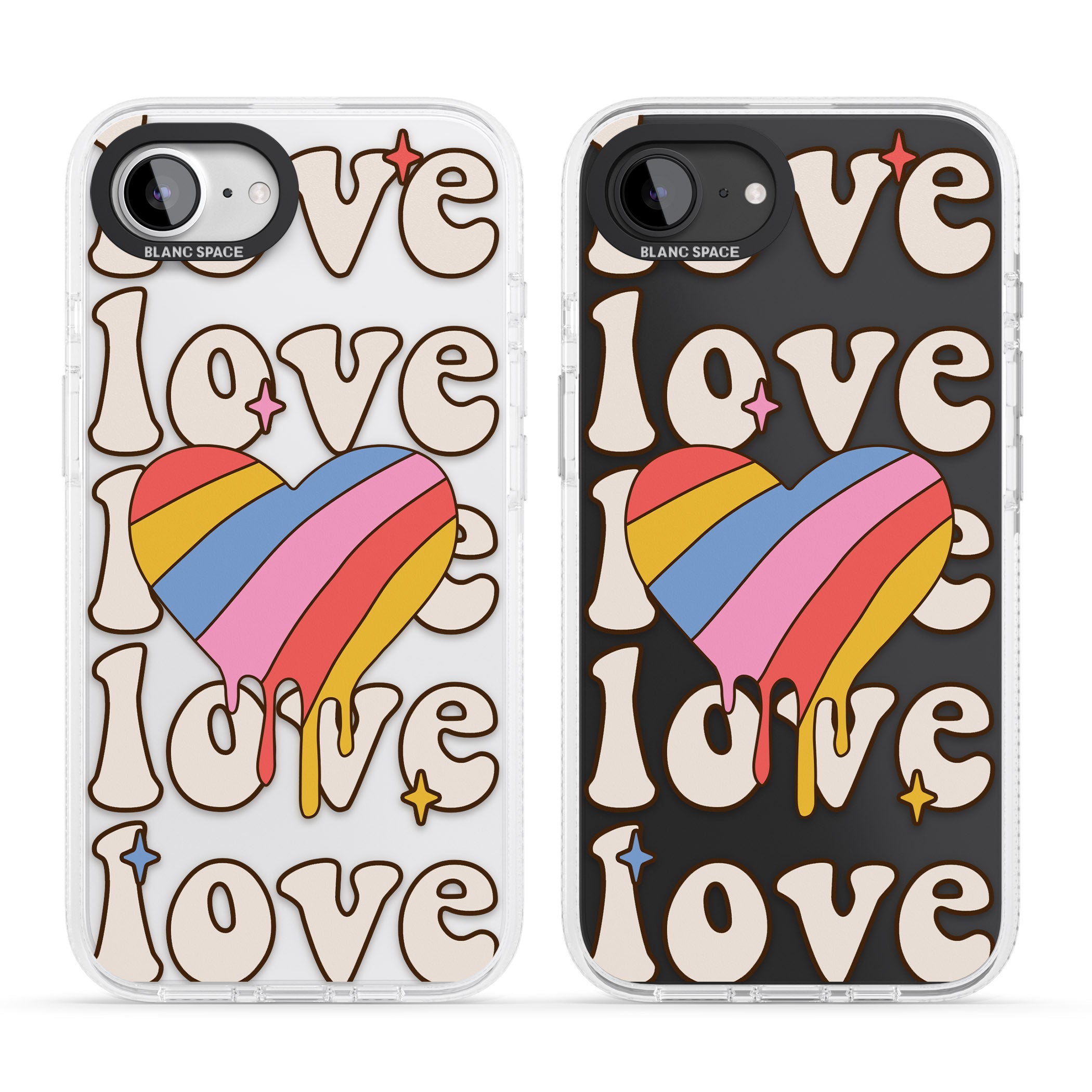 Groovy Love iPhone 16e Clear Case Impact Air - Blanc Space