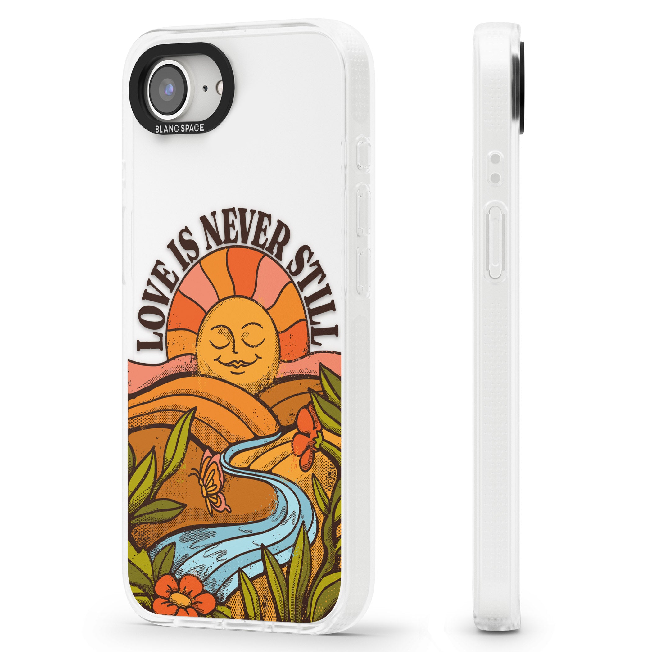 Love is Never Still iPhone 16e Clear Case Impact Air - Blanc Space