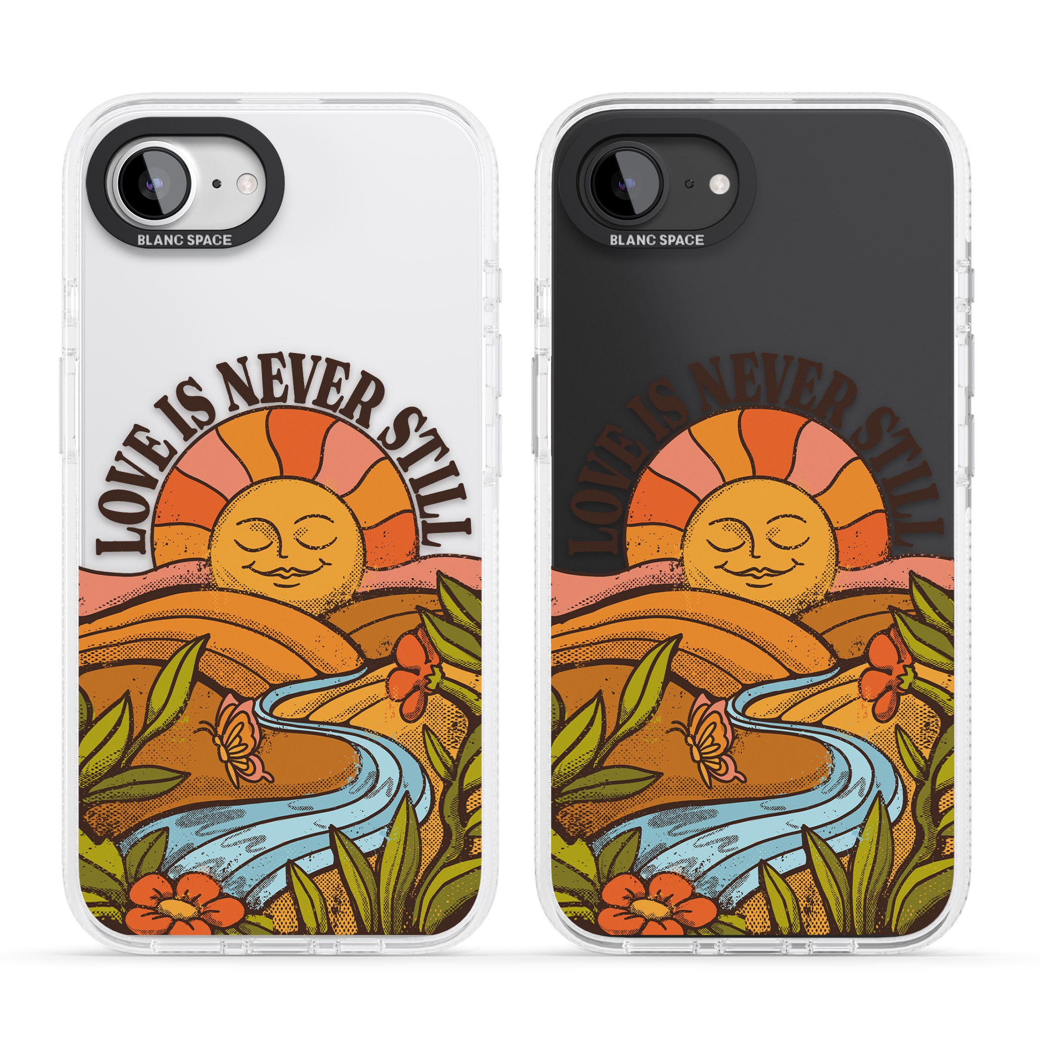 Love is Never Still iPhone 16e Clear Case Impact Air - Blanc Space