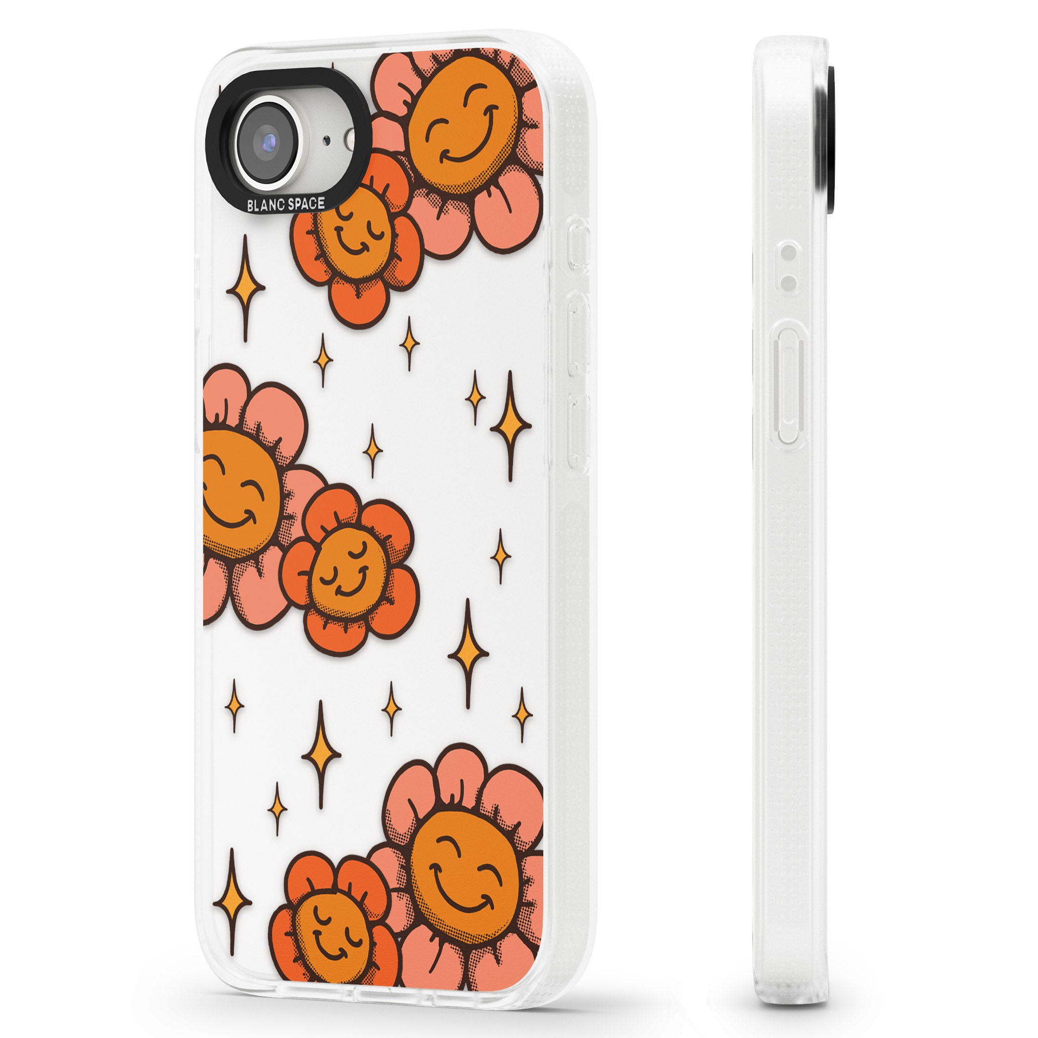 Mellow Flowers iPhone 16e Clear Case Impact Air - Blanc Space