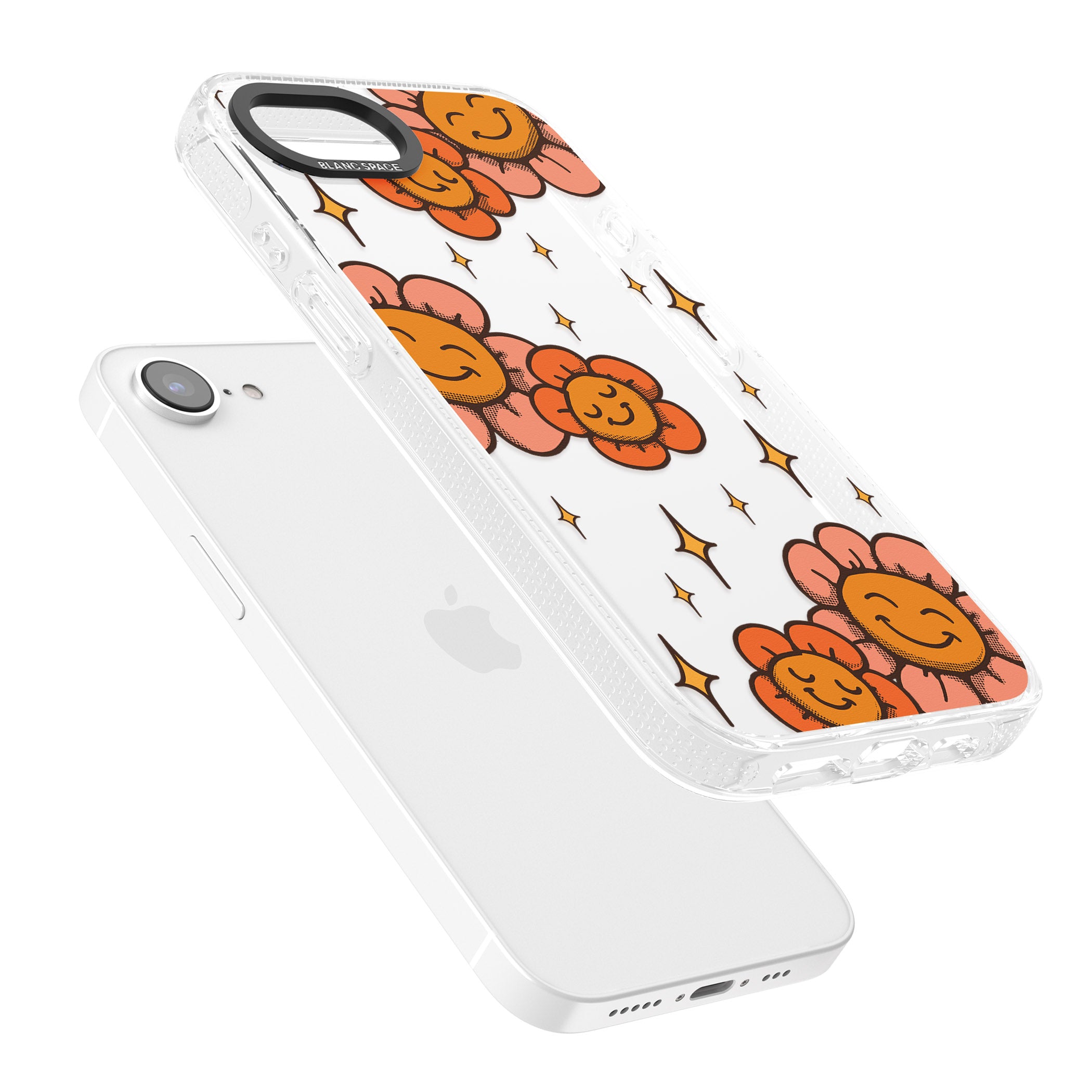 Mellow Flowers iPhone 16e Clear Case Impact Air - Blanc Space