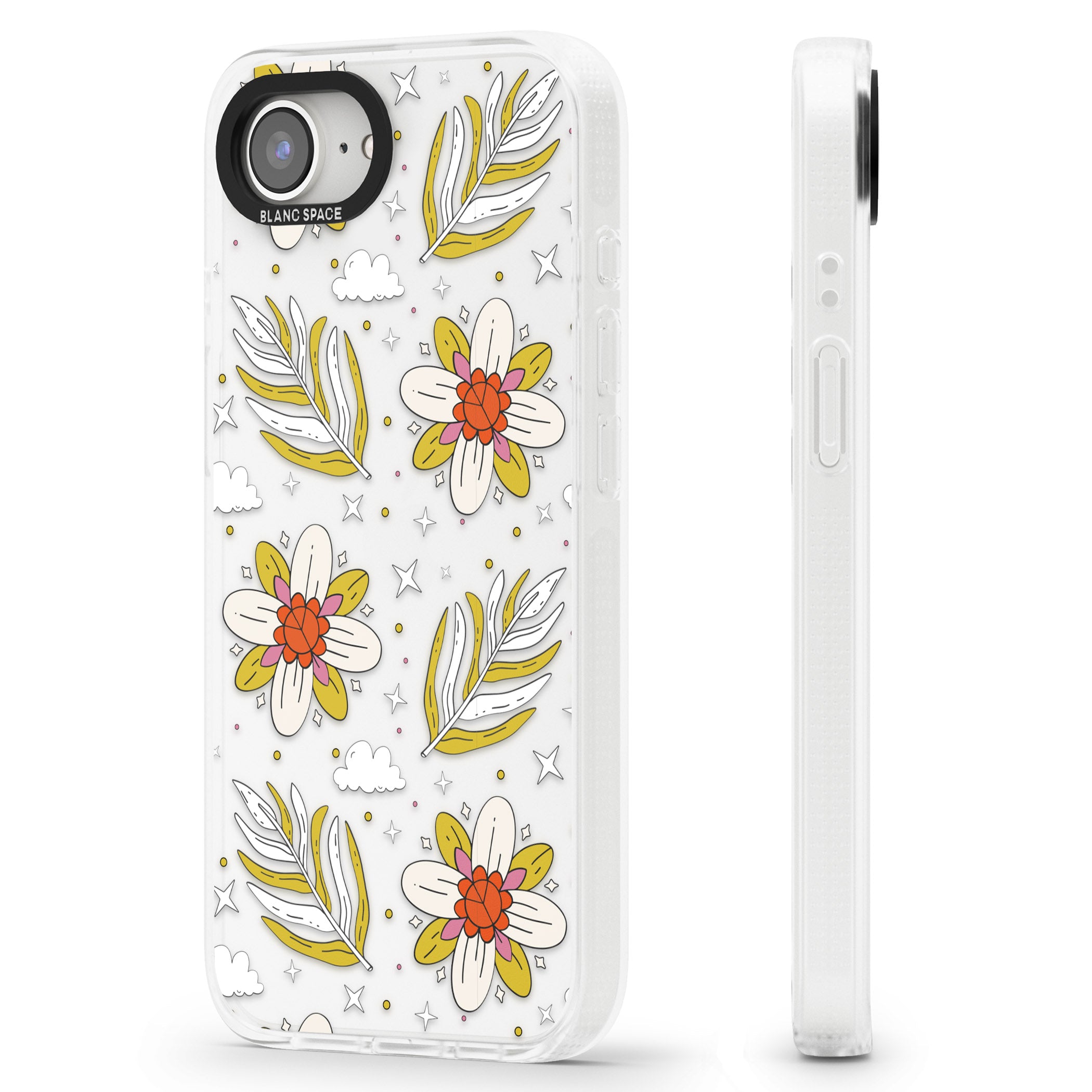 Boho Celestial Floral Dream iPhone 16e Clear Case Impact Air - Blanc Space
