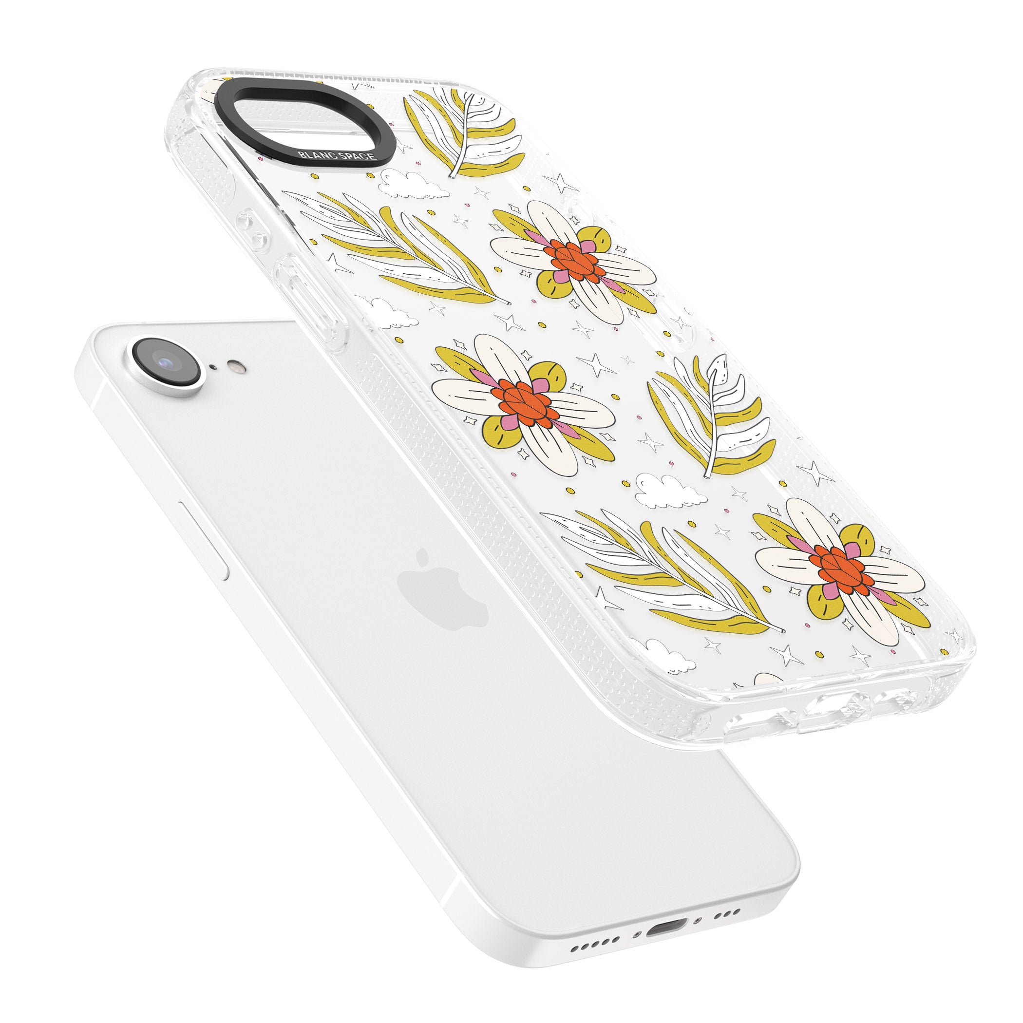 Boho Celestial Floral Dream iPhone 16e Clear Case Impact Air - Blanc Space