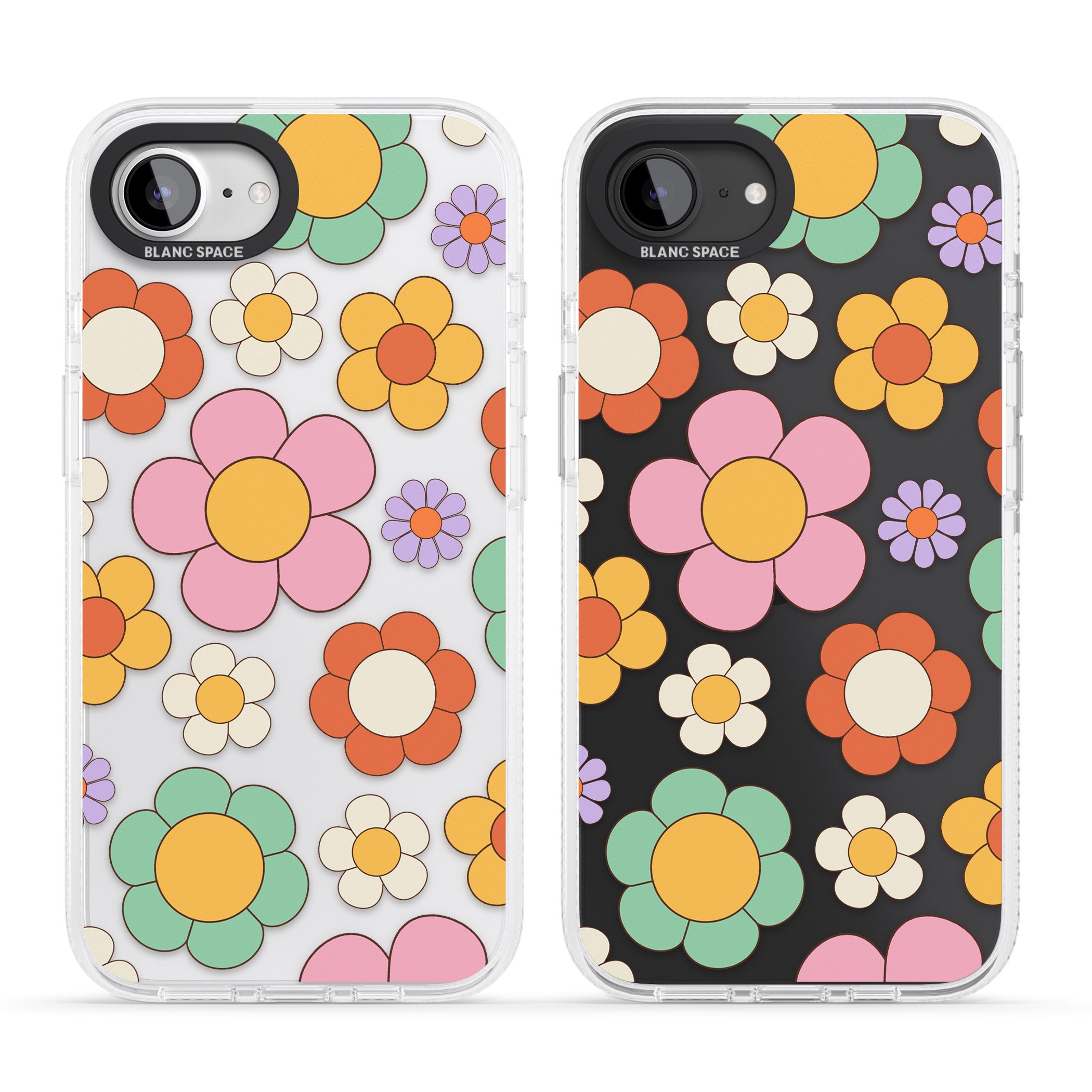 Groovy Blossoms iPhone 16e Clear Case Impact Air - Blanc Space