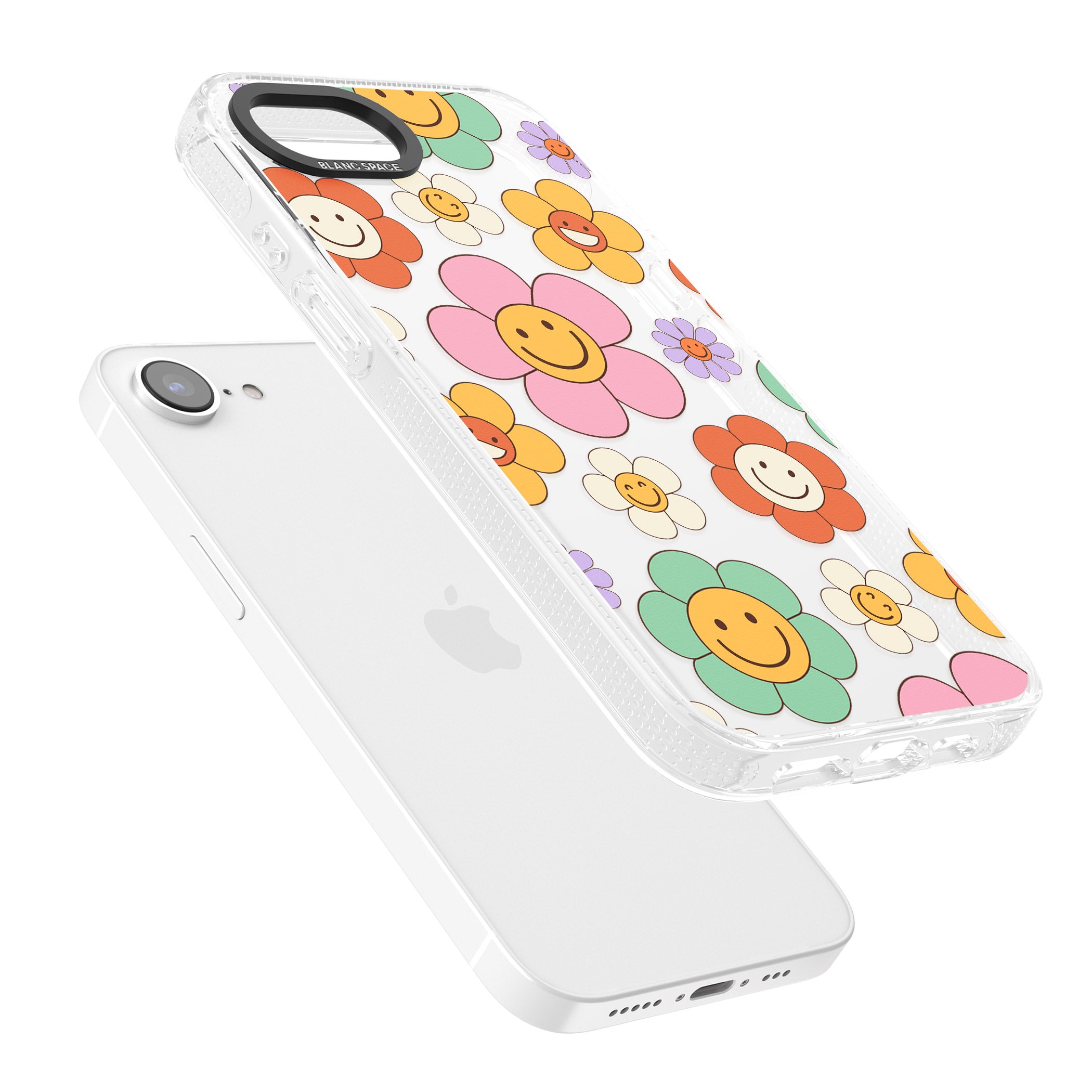 Happy Blossoms iPhone 16e Clear Case Impact Air - Blanc Space
