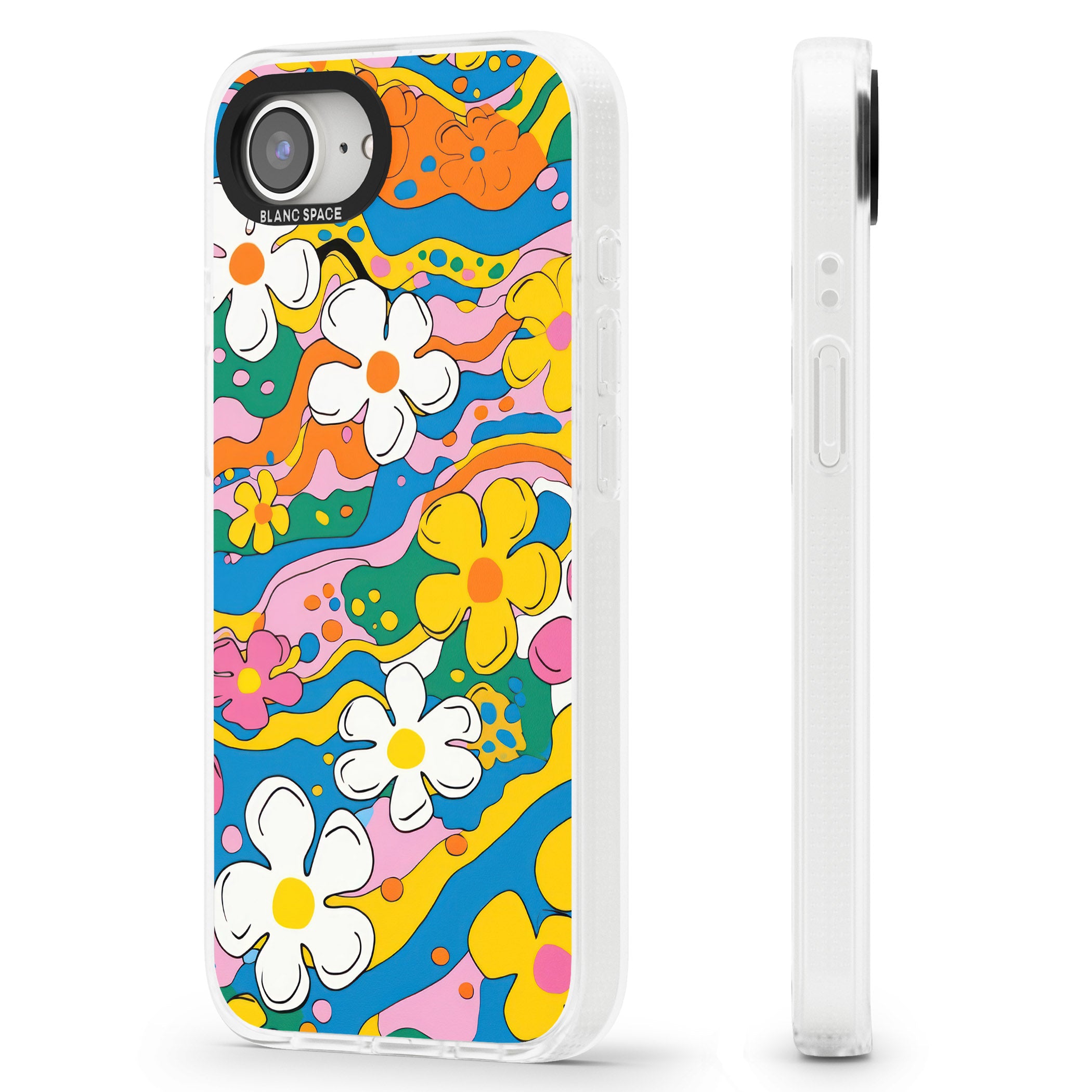 Vibrant Bloom iPhone 16e Clear Case Impact Air - Blanc Space