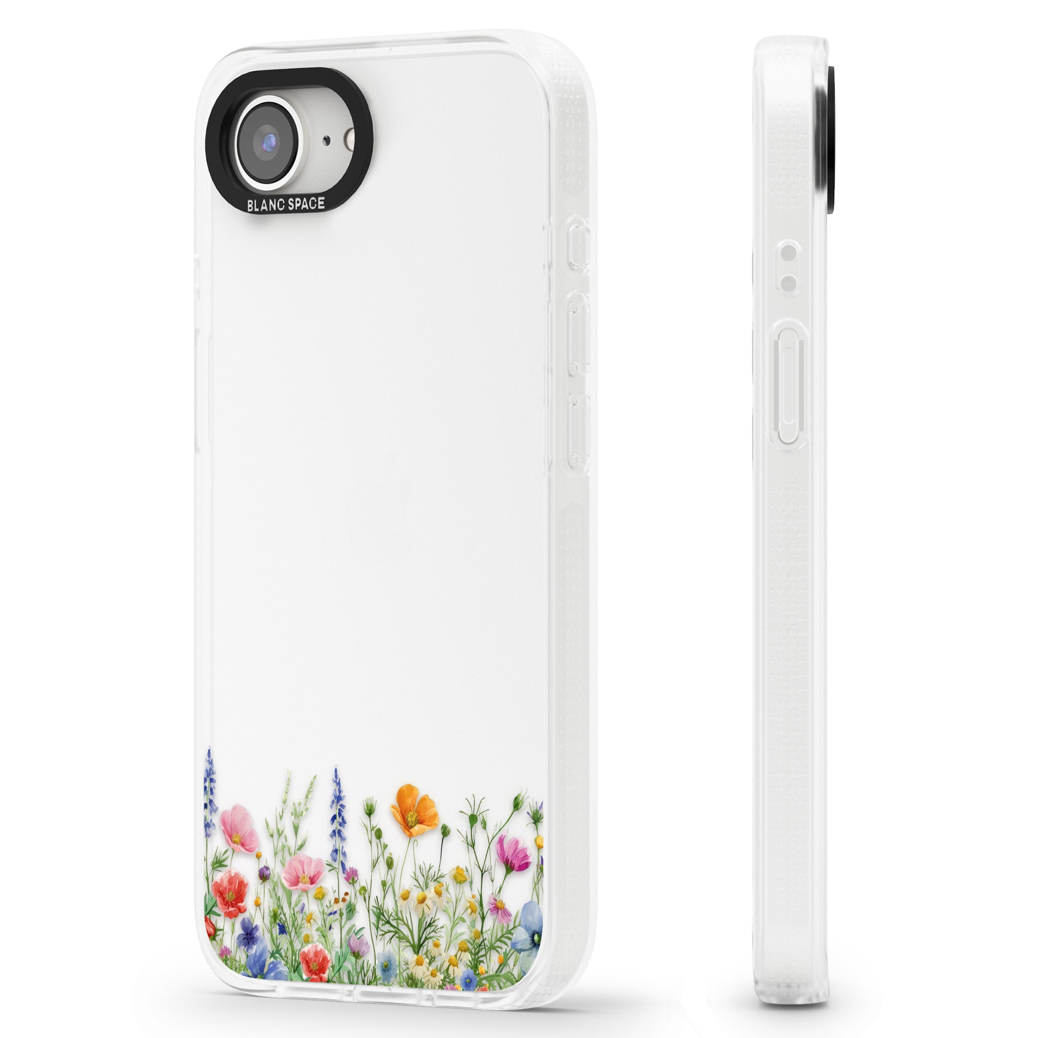 Minimal Wildflowers iPhone 16e Clear Case Impact Air - Blanc Space