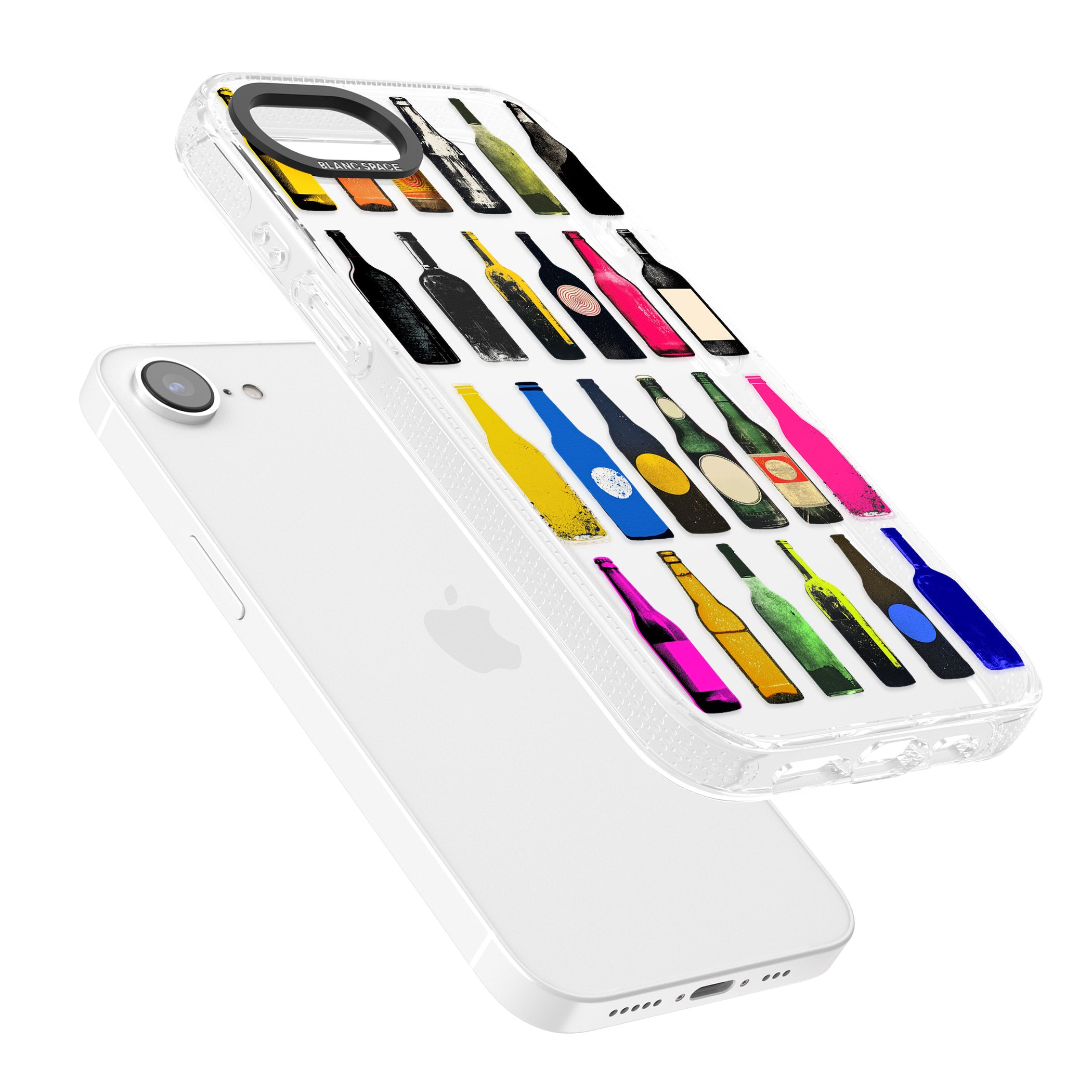 Glass Bottles iPhone 16e Clear Case Impact Air - Blanc Space
