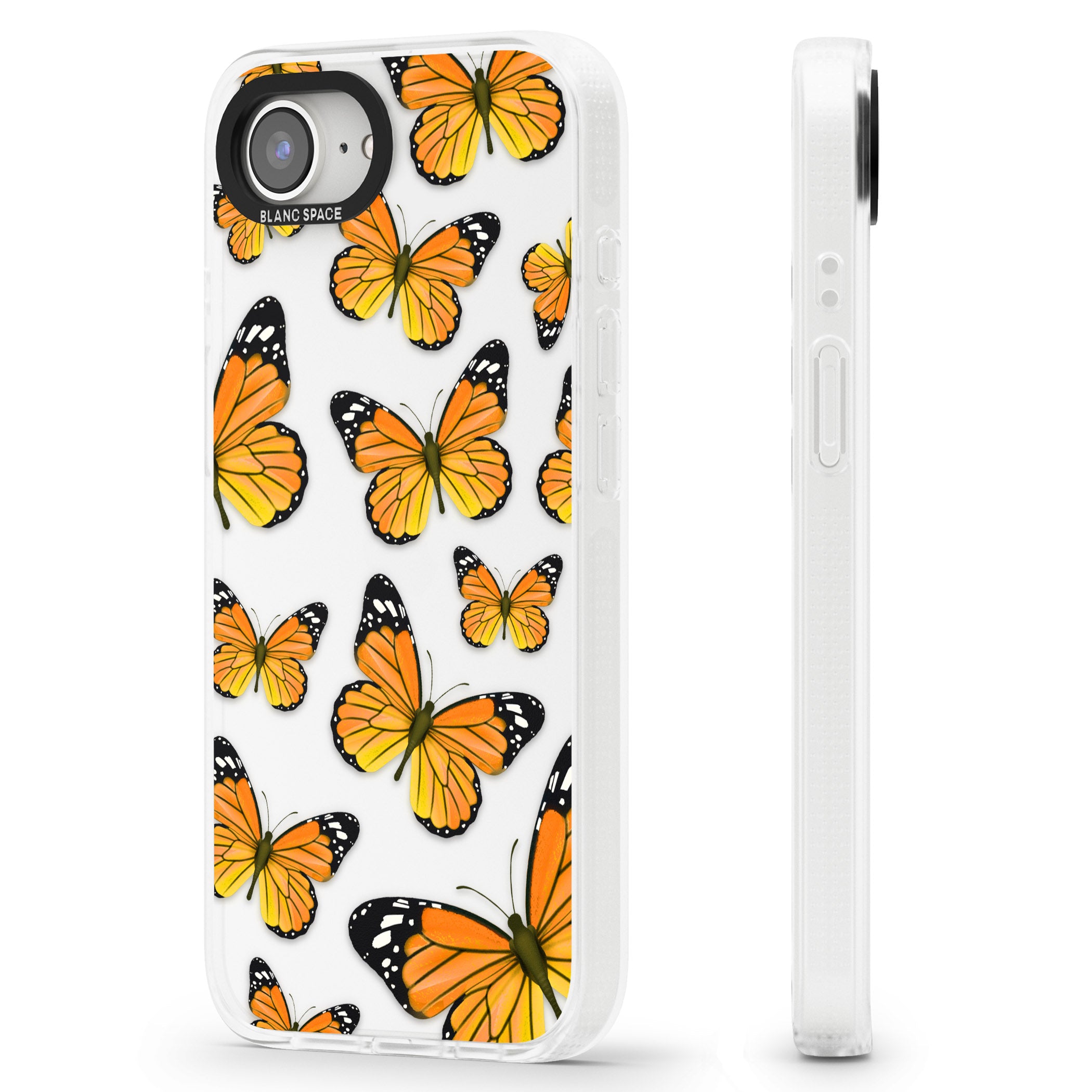 Sun-Yellow Butterflies iPhone 16e Clear Case Impact Air - Blanc Space