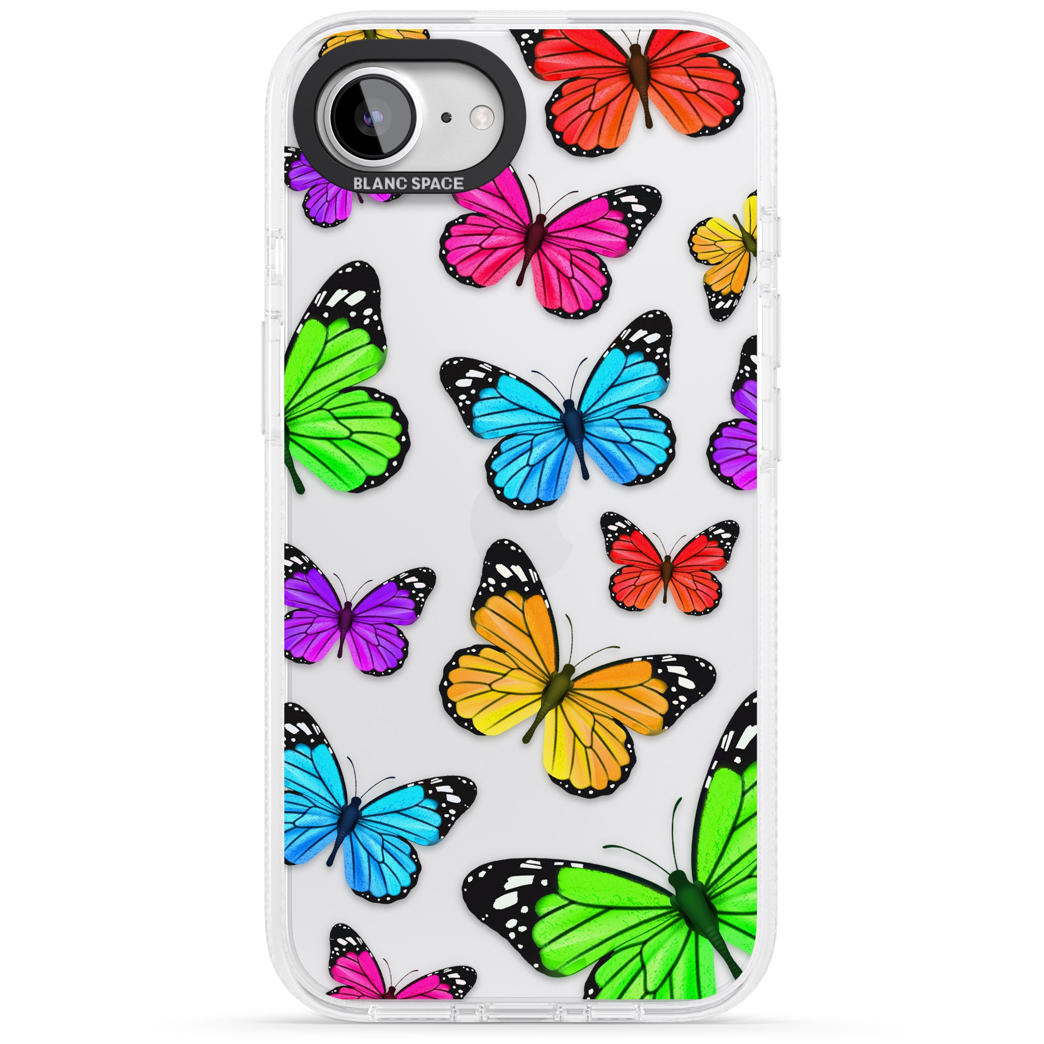 Vibrant Butterflies iPhone 16e Clear Case Impact Air - Blanc Space