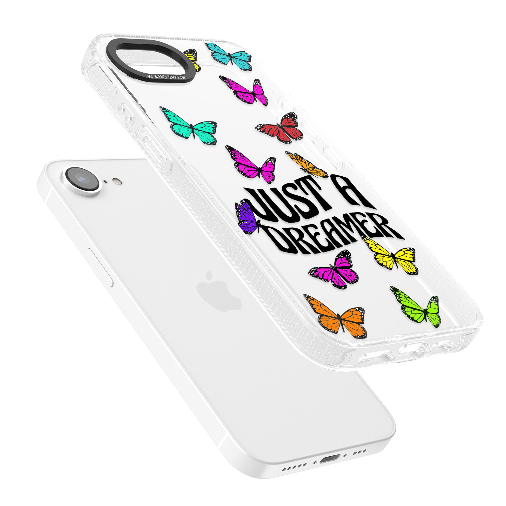Just a Dreamer Butterfly iPhone 16e Clear Case Impact Air - Blanc Space
