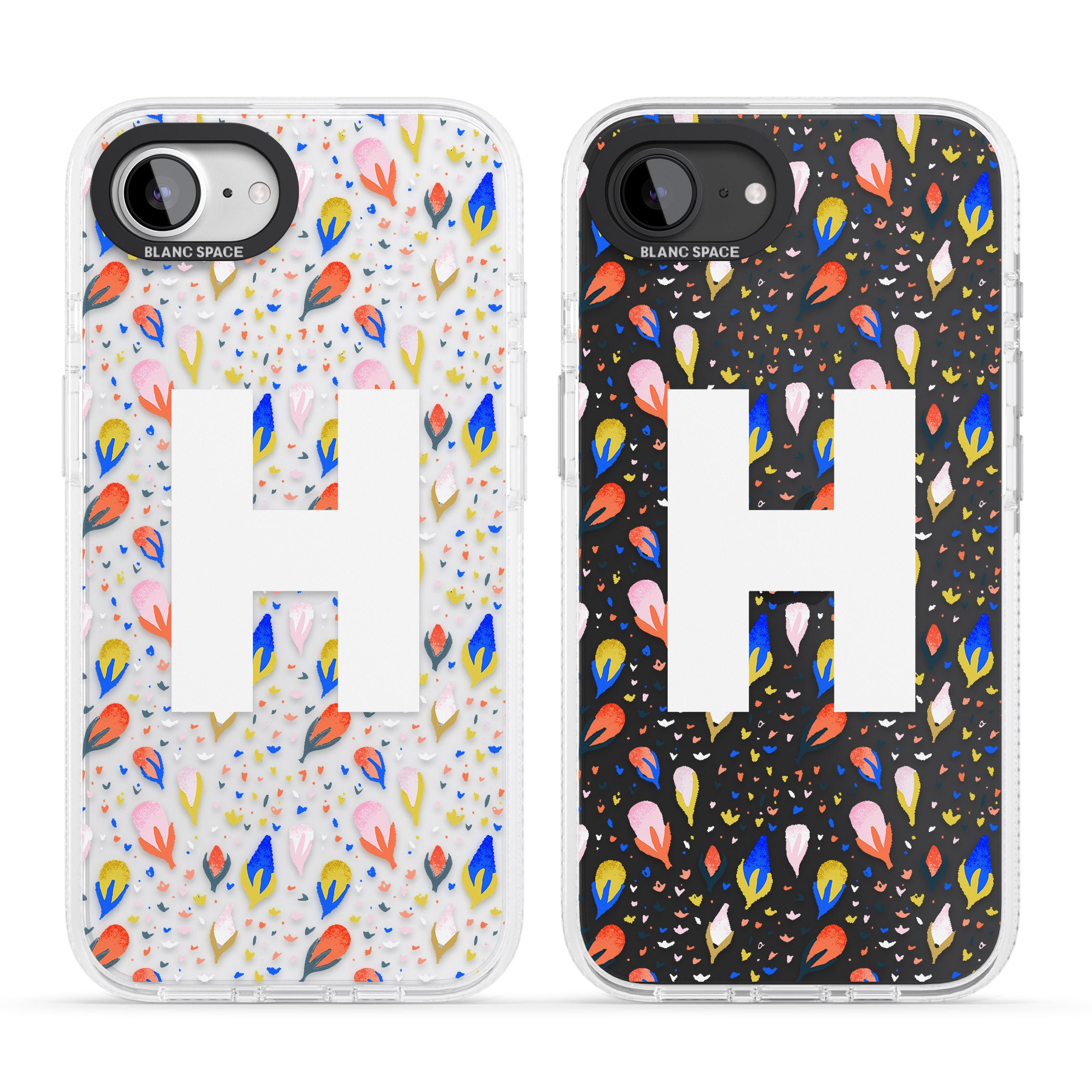 Personalised White Monogram Floral iPhone 16e Clear Case Impact Air - Blanc Space