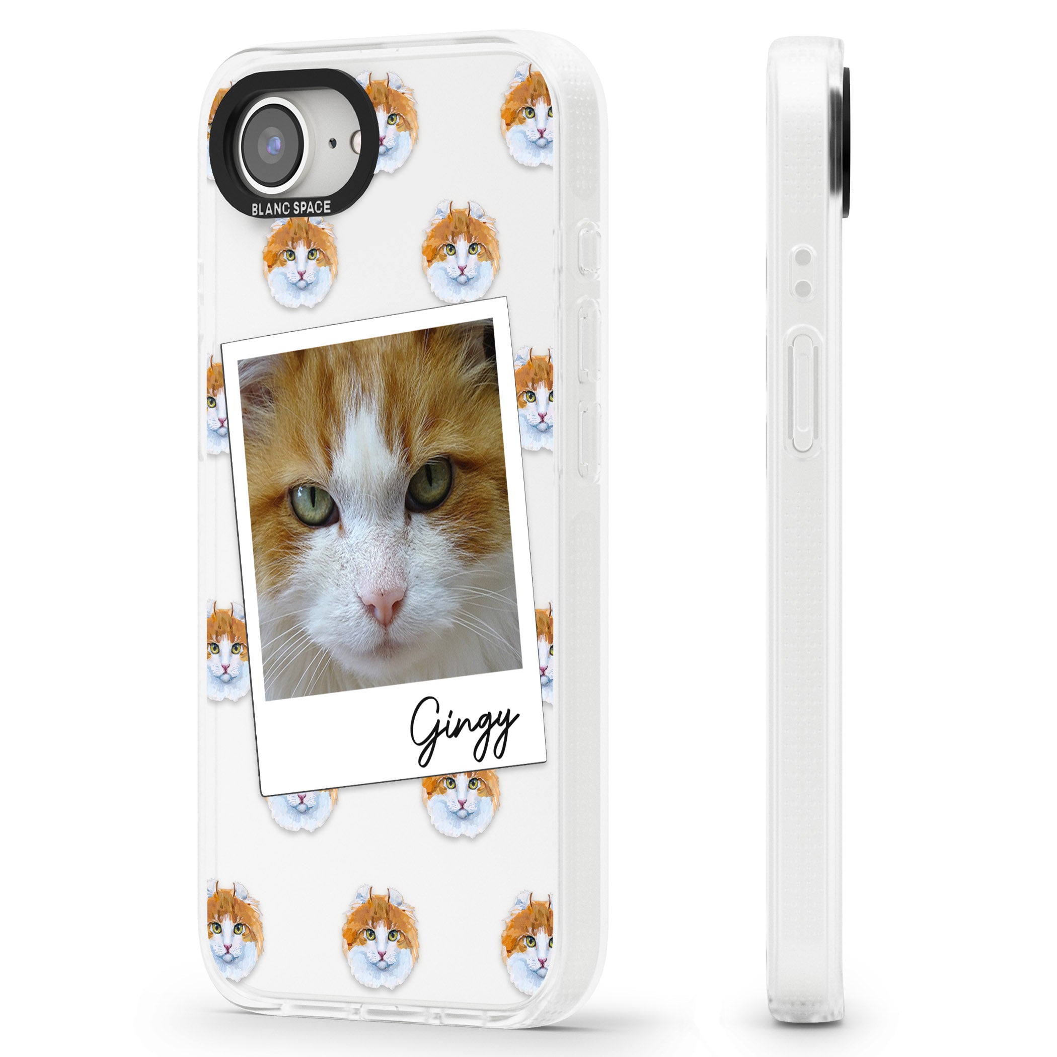 Personalised American Curl Photo iPhone 16e Clear Case Impact Air - Blanc Space