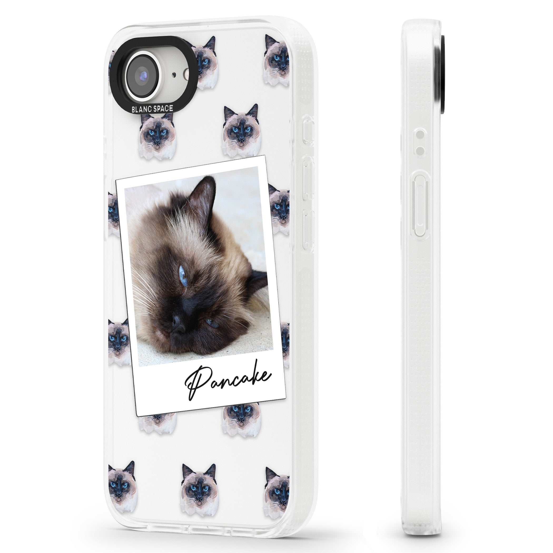 Personalised Burmese Cat Photo iPhone 16e Clear Case Impact Air - Blanc Space