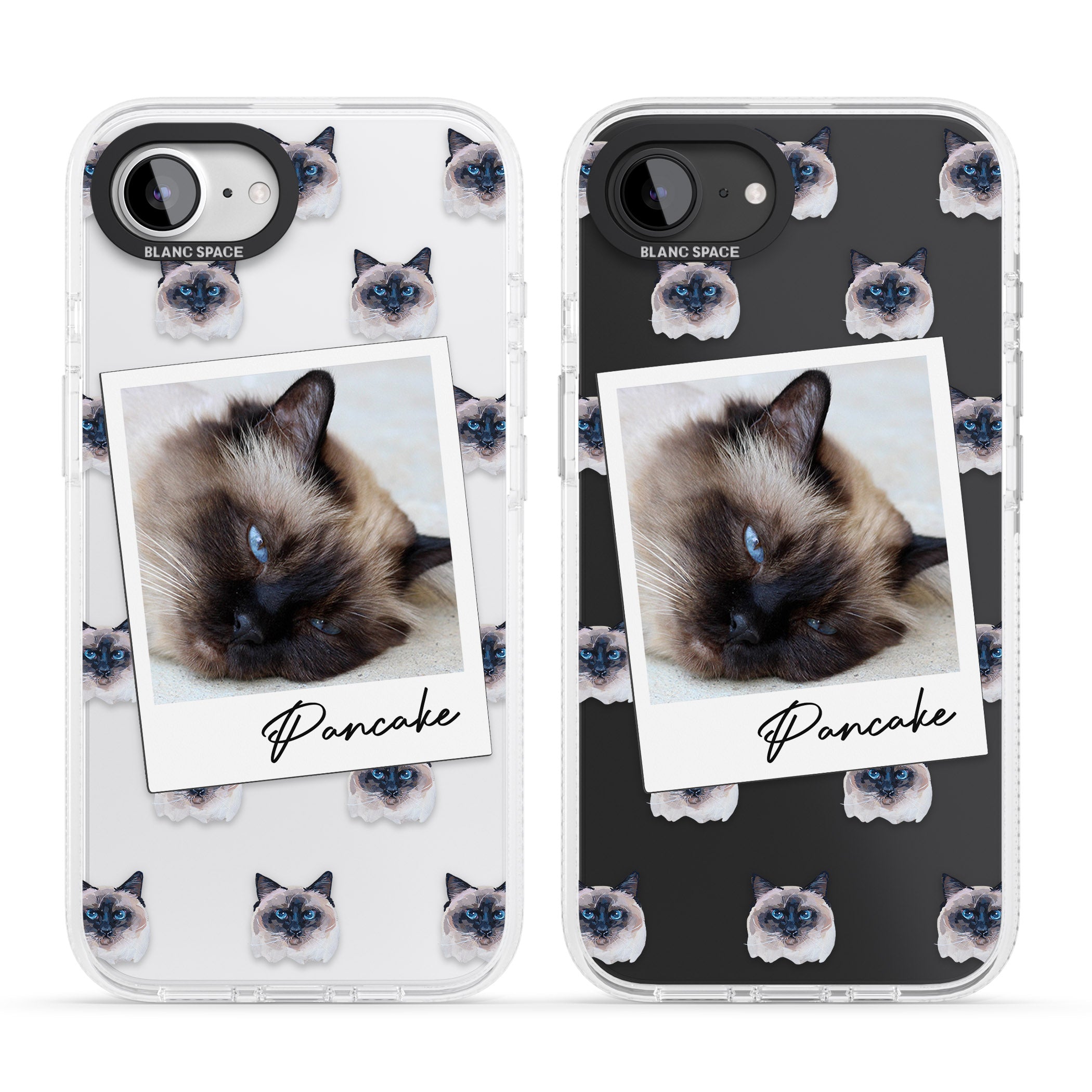 Personalised Burmese Cat Photo iPhone 16e Clear Case Impact Air - Blanc Space