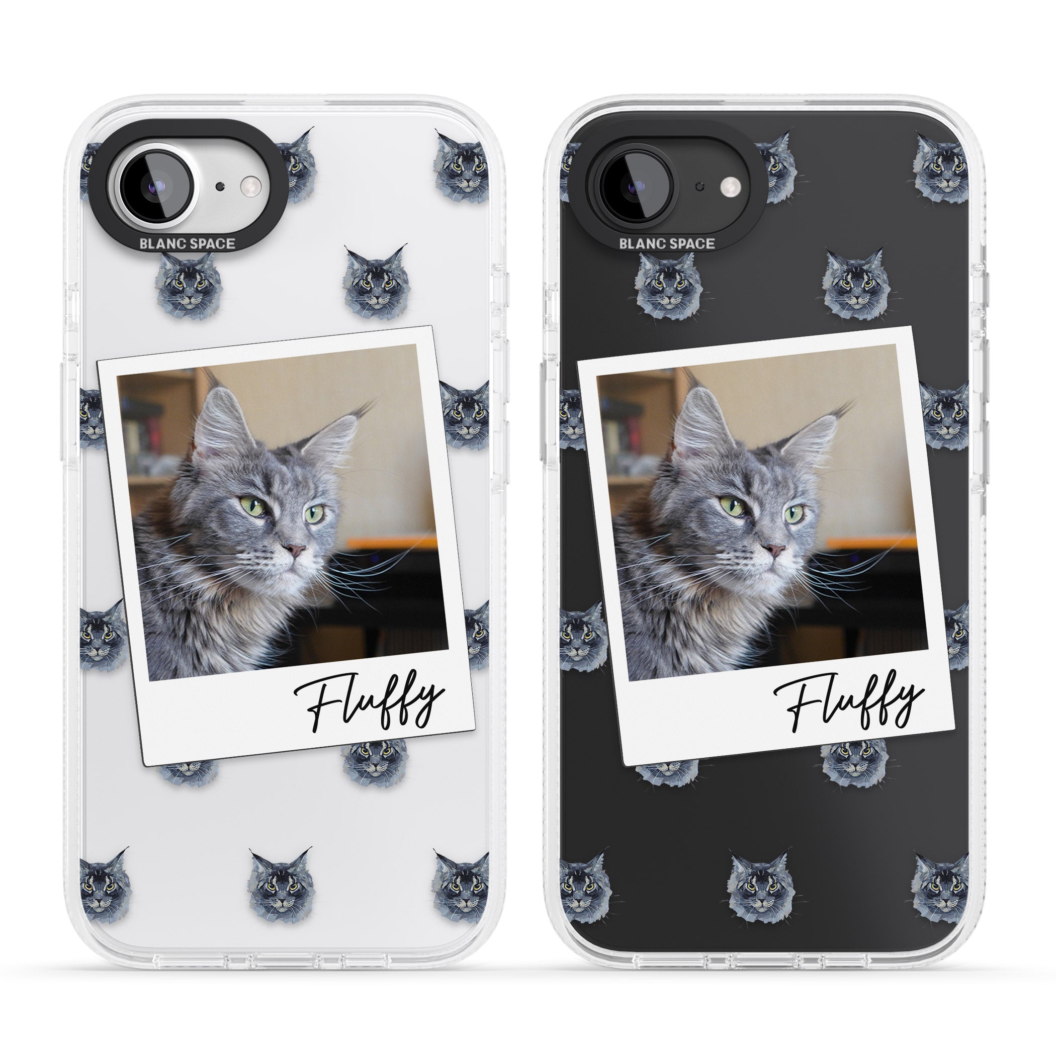 Personalised Maine Coon Photo iPhone 16e Clear Case Impact Air - Blanc Space